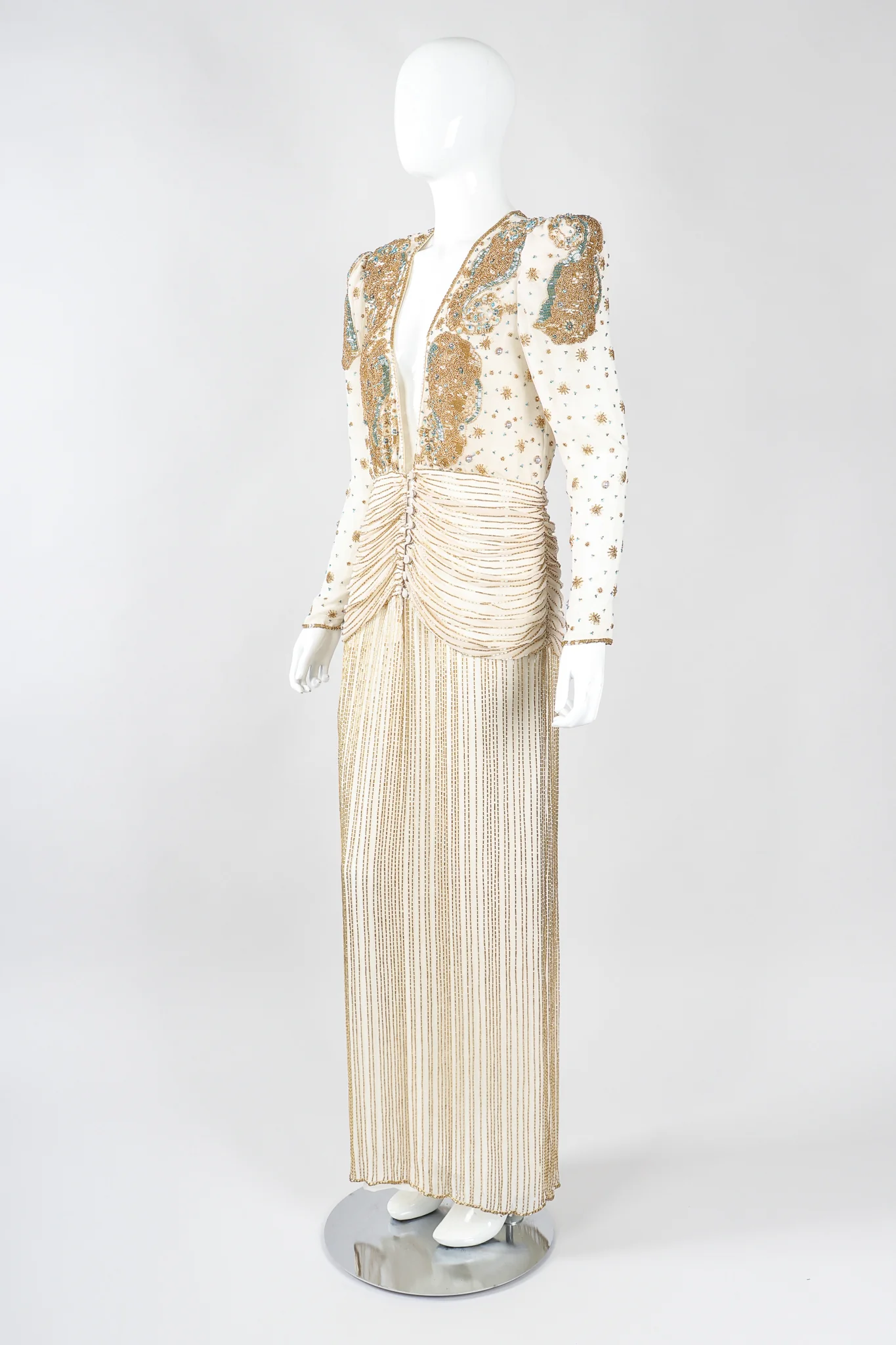 Beaded Drop Waist Gown - Image 8