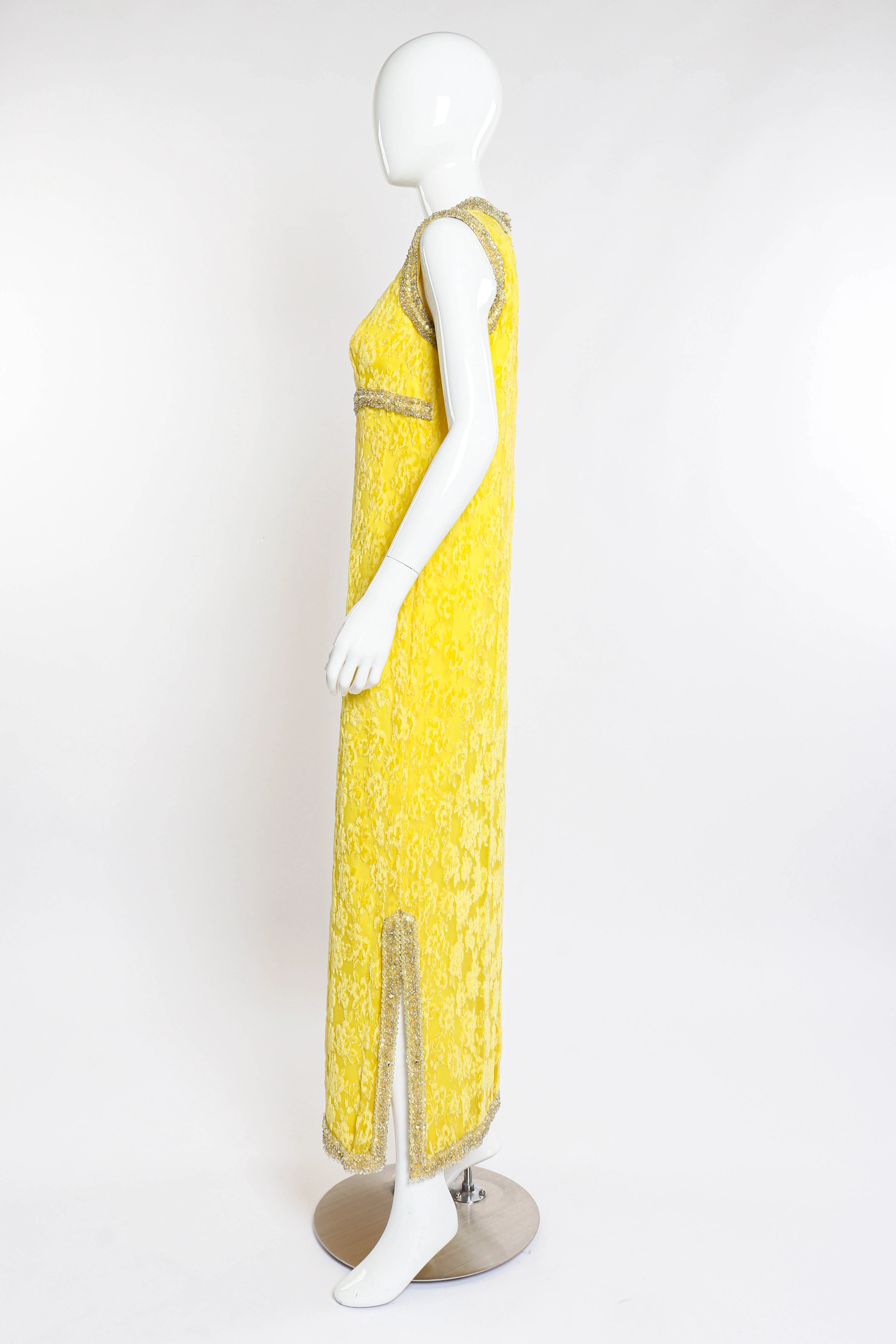 Beaded Floral Burnout Gown - Image 3