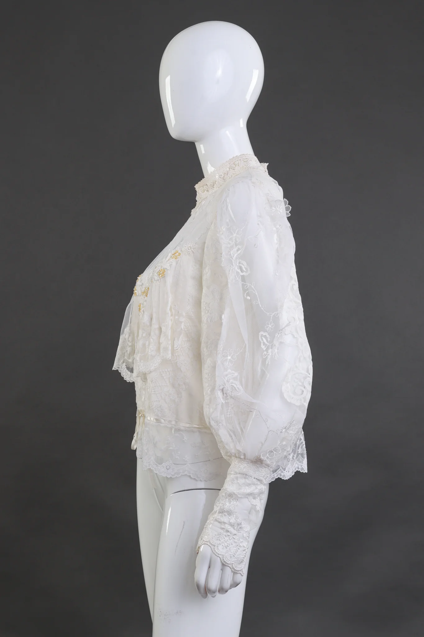Beaded Floral Lace Blouse - Image 3