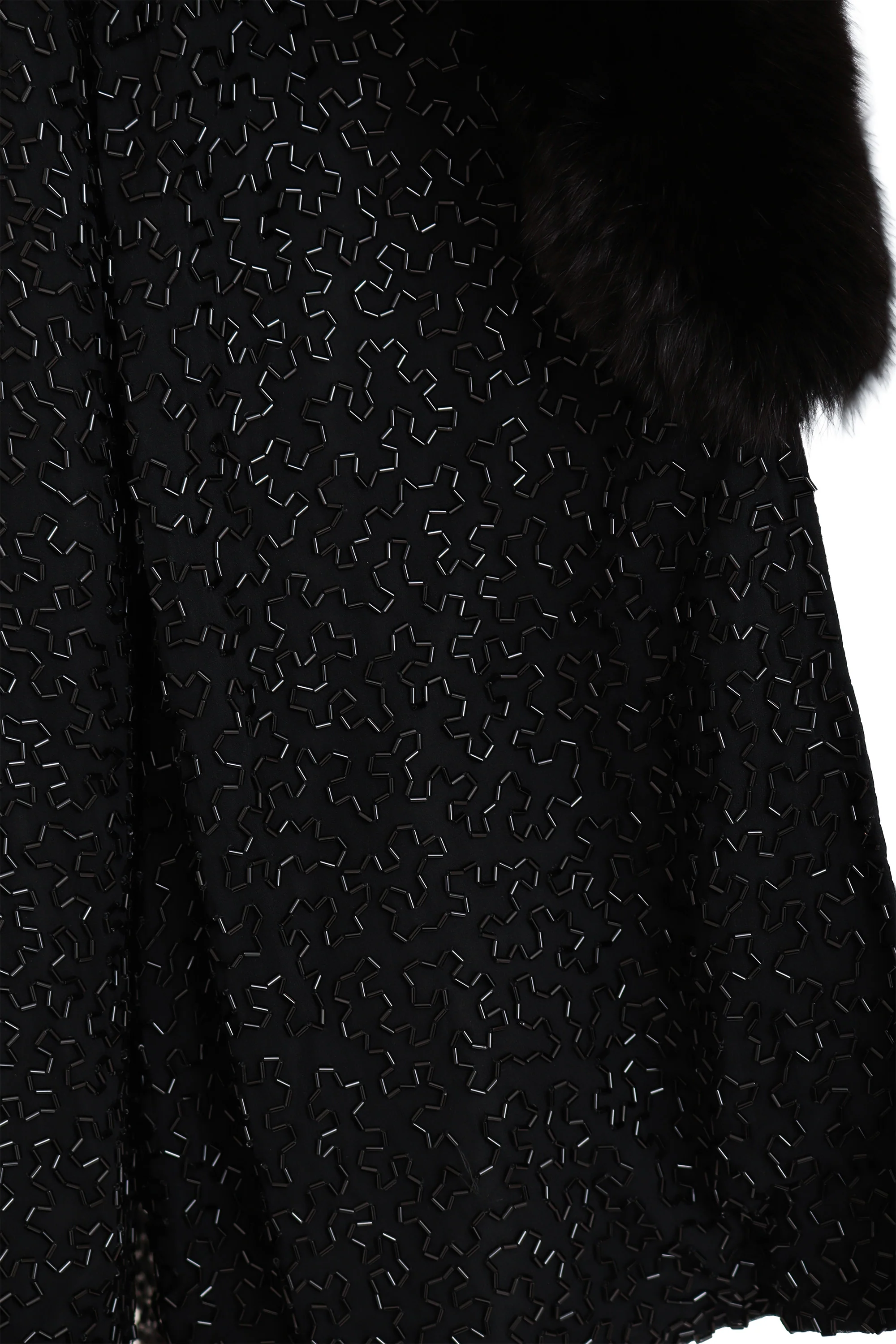Beaded Fox Fur Trim Jacket - Image 2