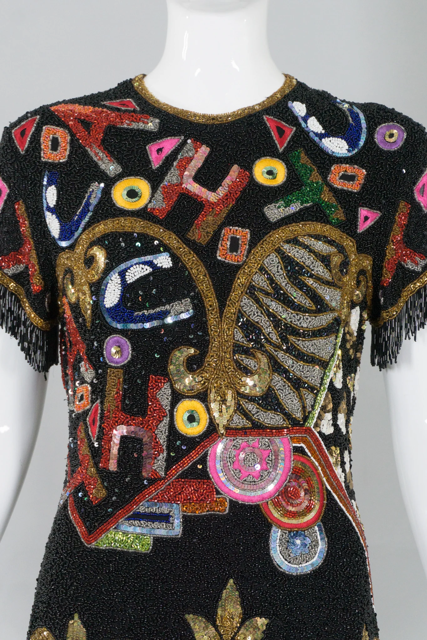 Beaded Fringe Cocktail Dress - Image 2