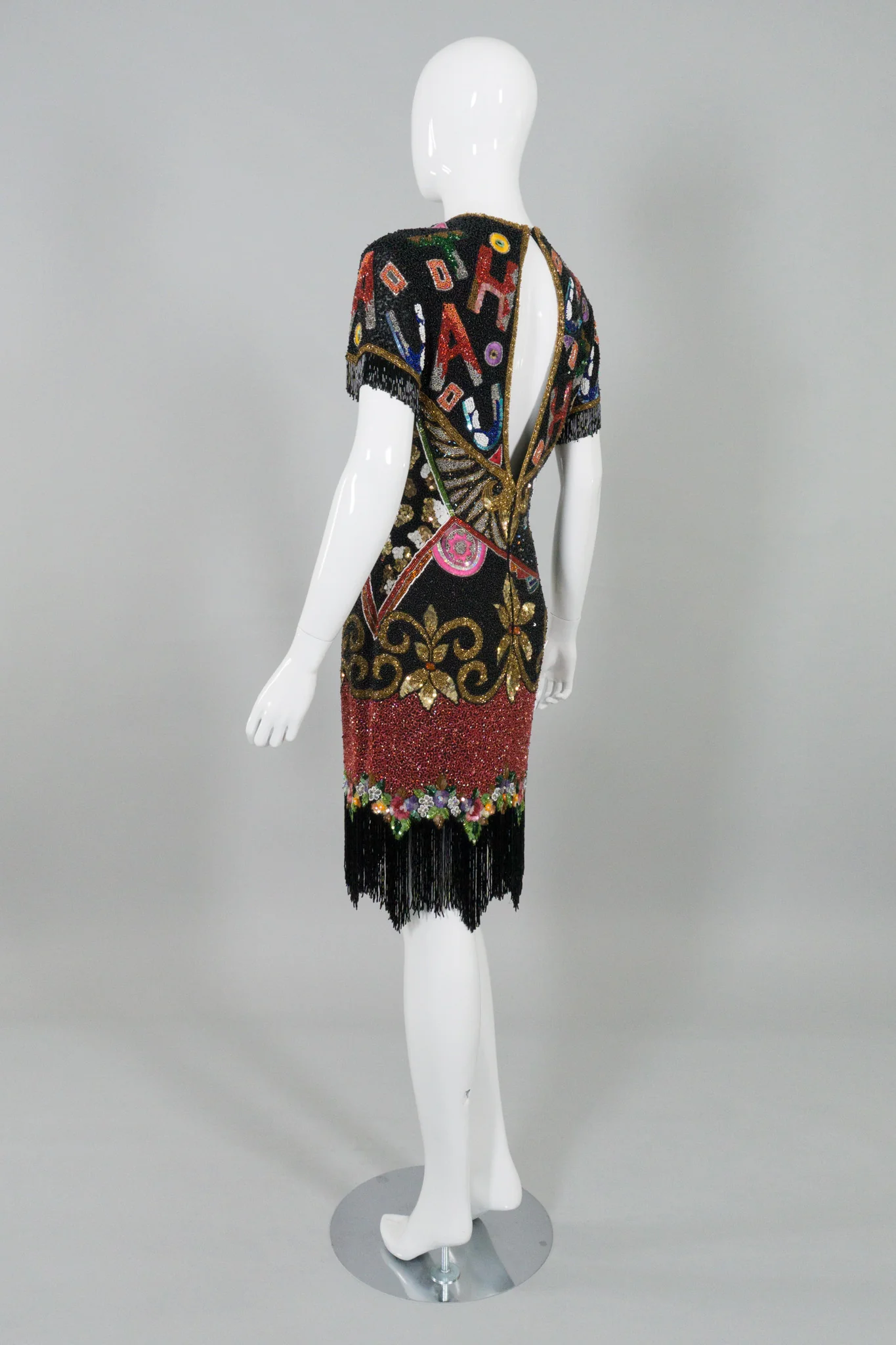 Beaded Fringe Cocktail Dress - Image 5