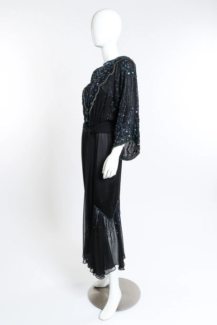 Beaded Fringe Silk Dress - Image 2