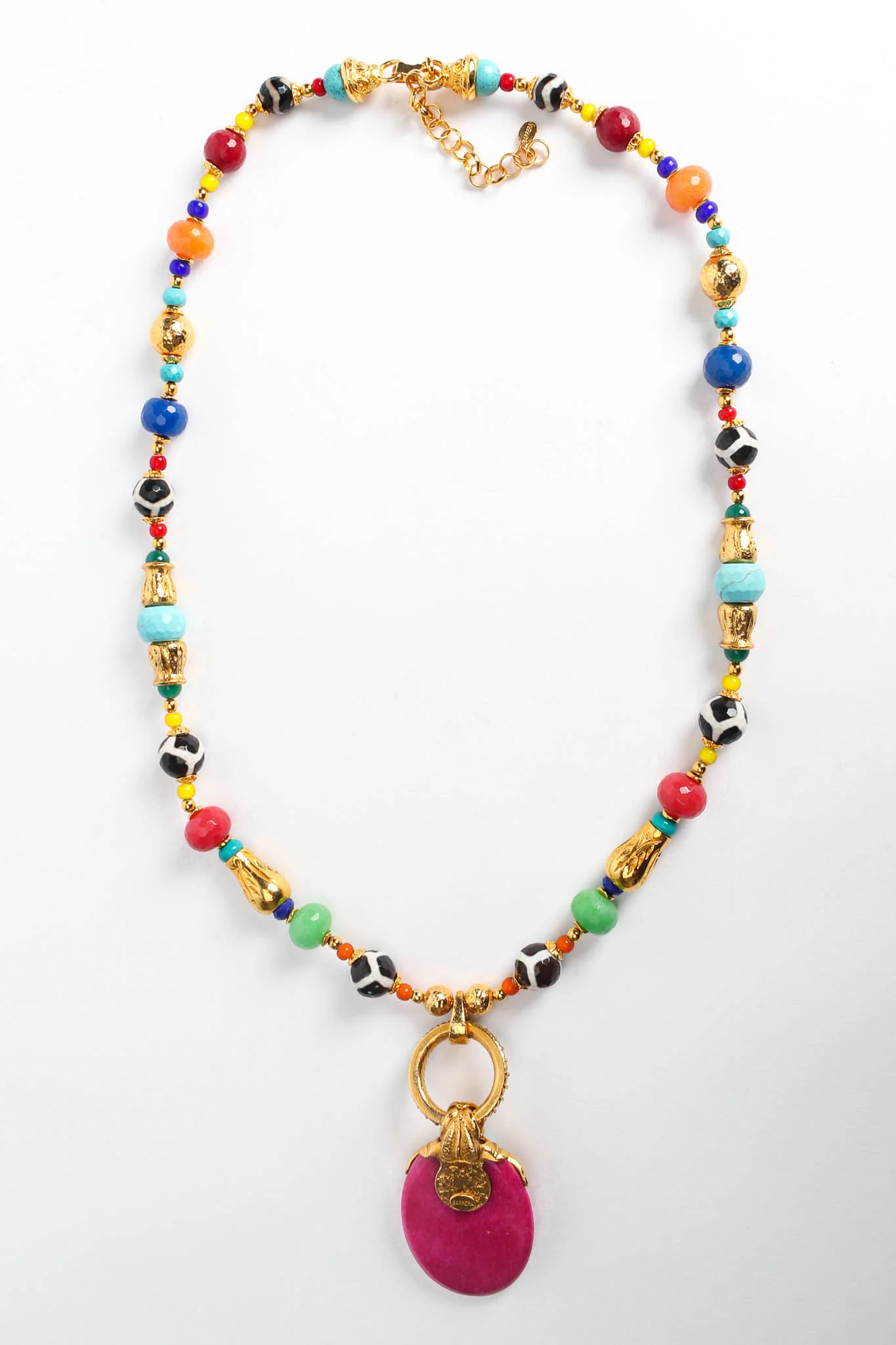 Beaded Glass Pendant Necklace - Image 4