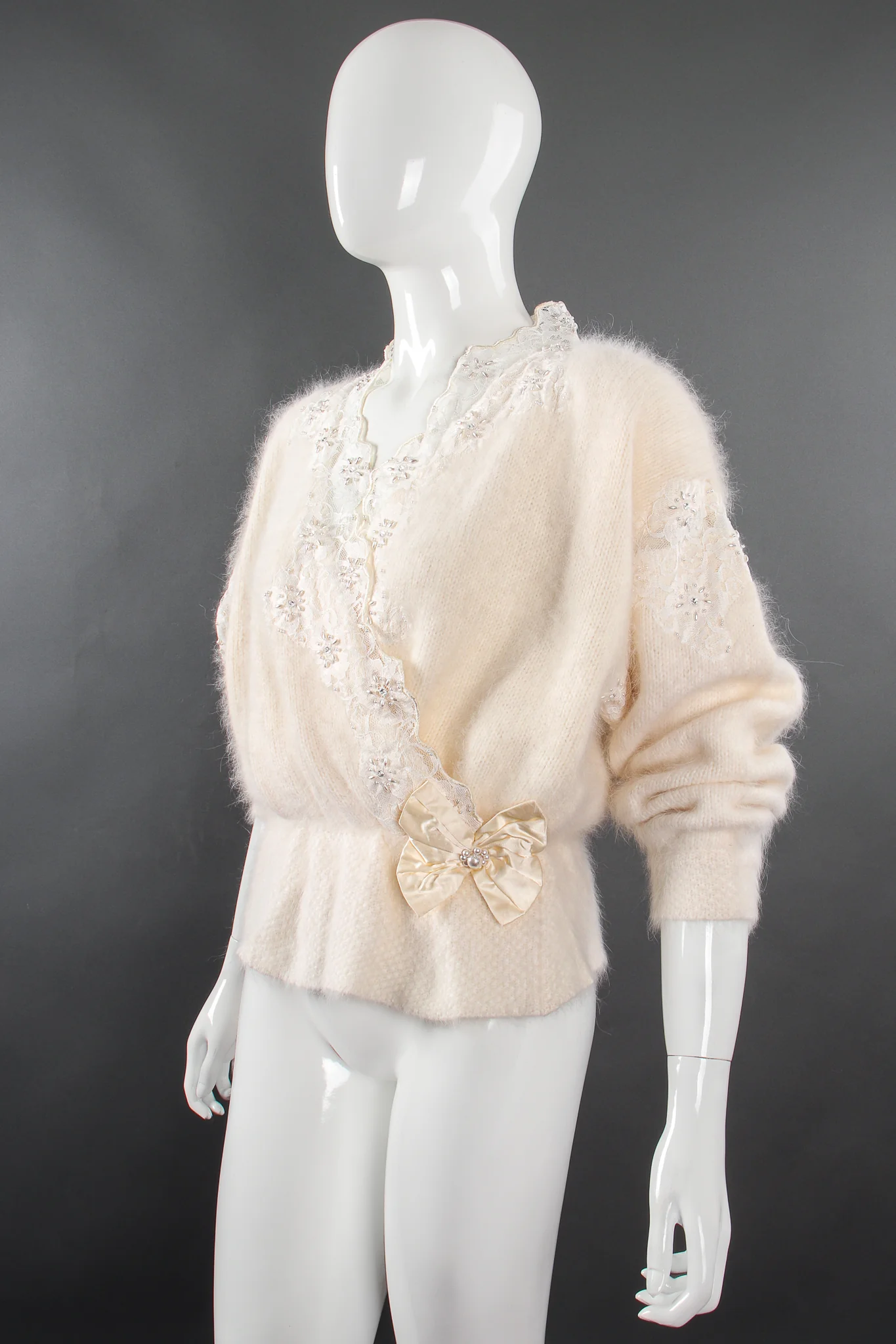 Beaded Lace Angora Sweater - Image 3