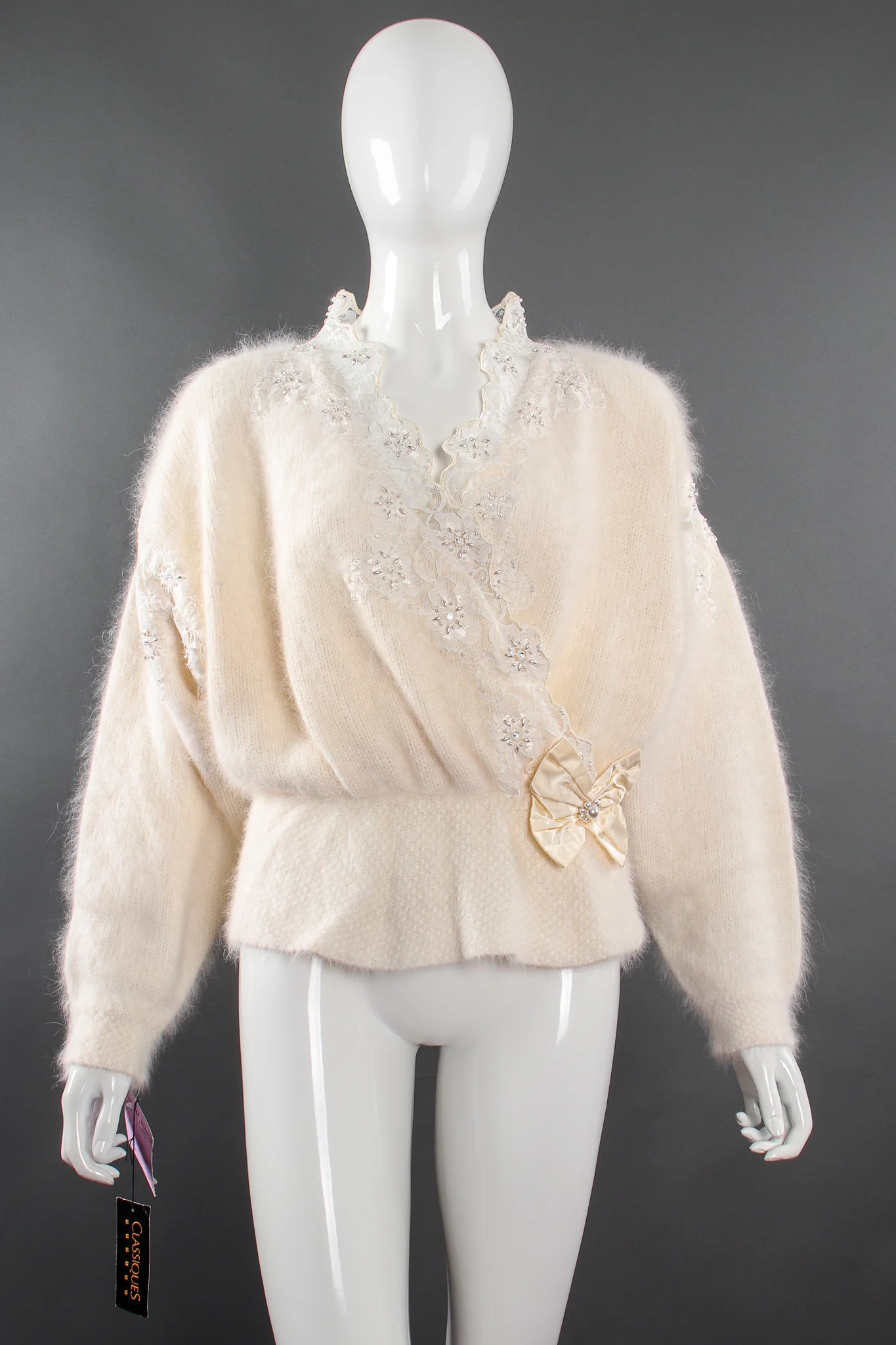 Beaded Lace Angora Sweater - Image 4
