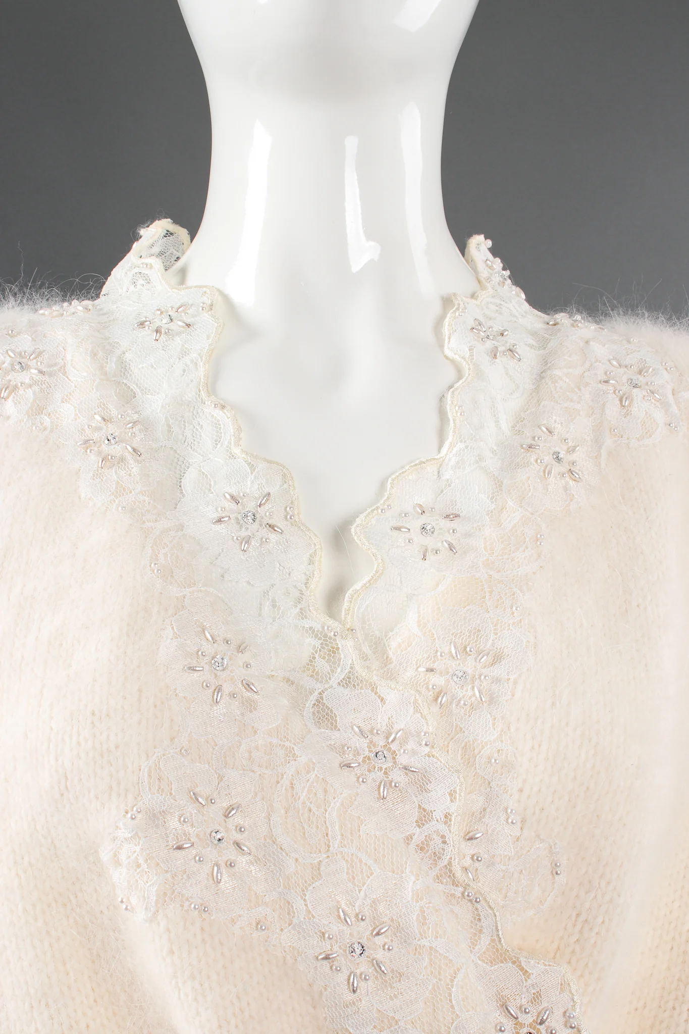 Beaded Lace Angora Sweater - Image 7