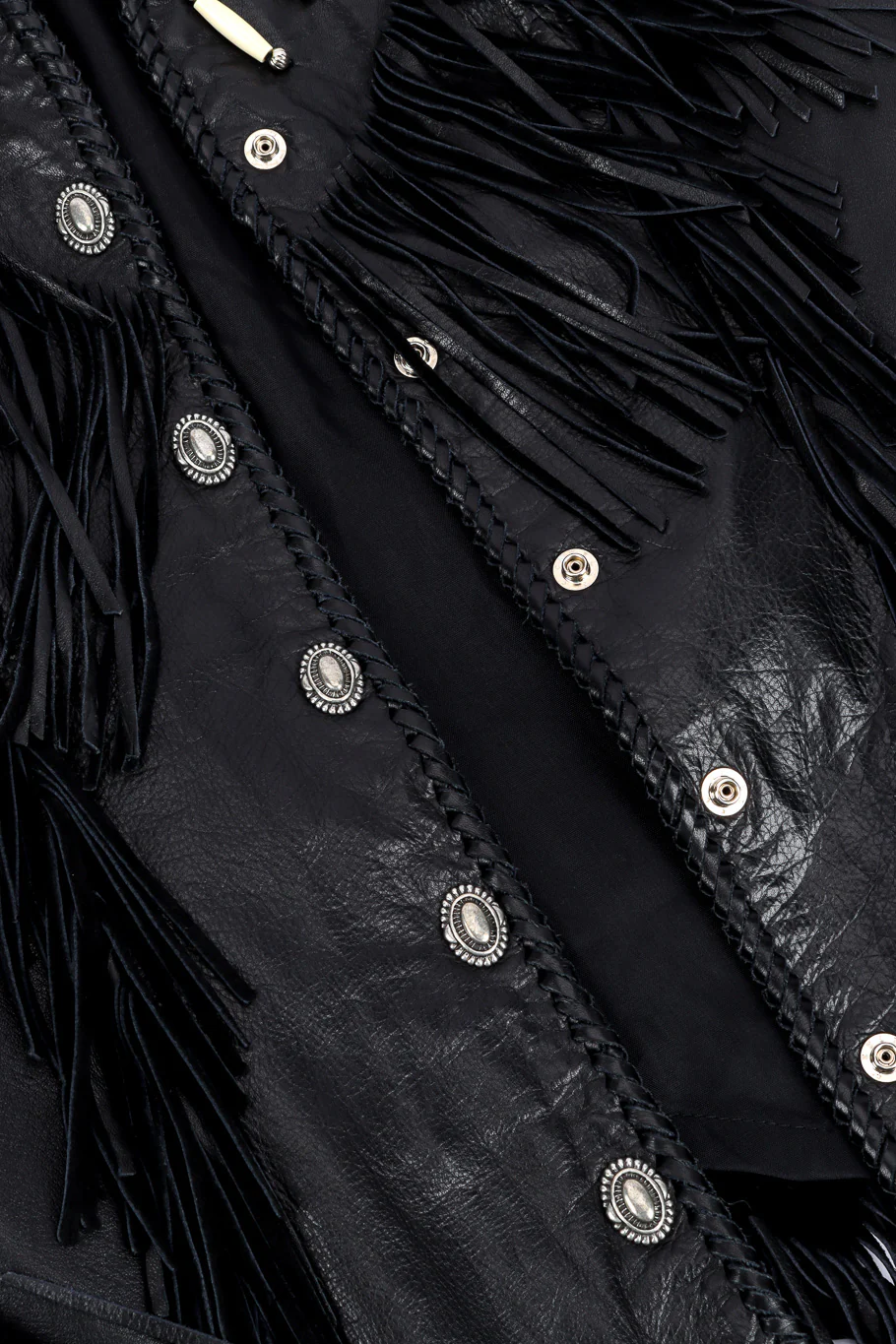 Beaded Leather Fringe Jacket - Image 7