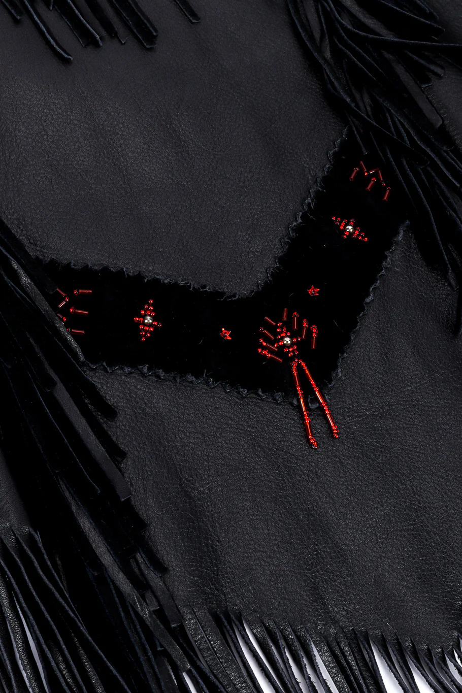 Beaded Leather Fringe Jacket - Image 8