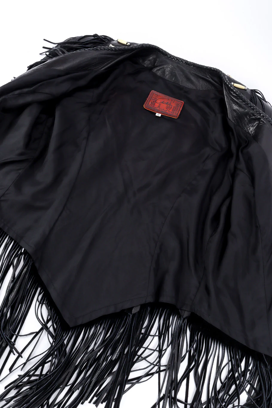 Beaded Leather Fringe Jacket - Image 9