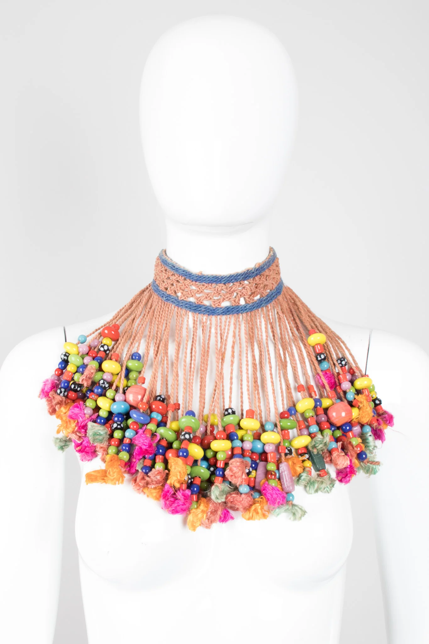 Beaded Macrame Bib Necklace - Image 2