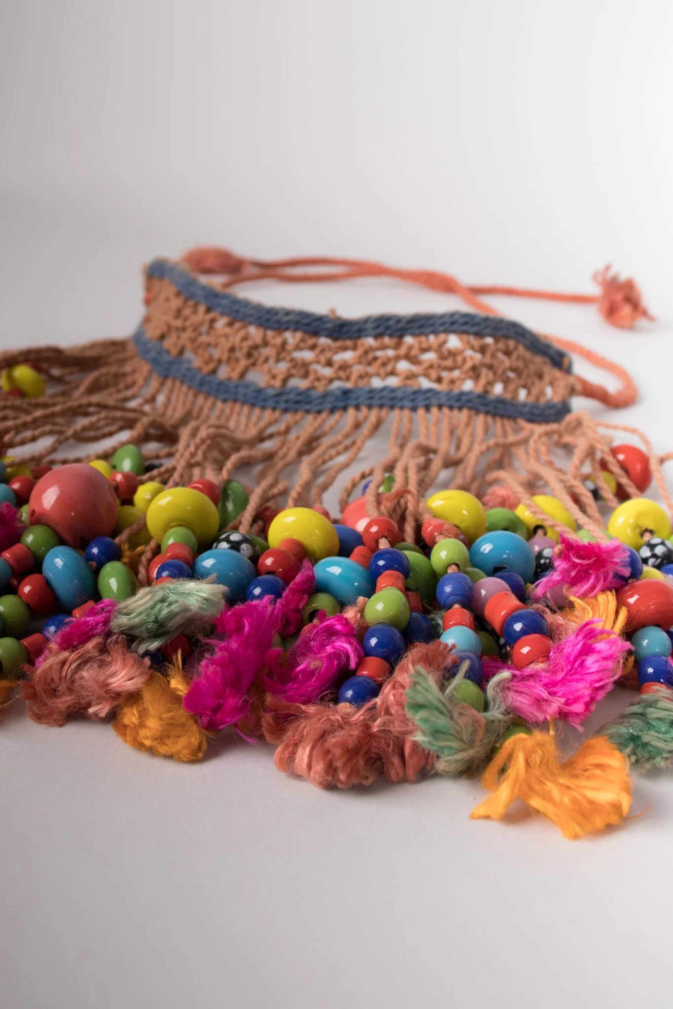 Beaded Macrame Bib Necklace - Image 4