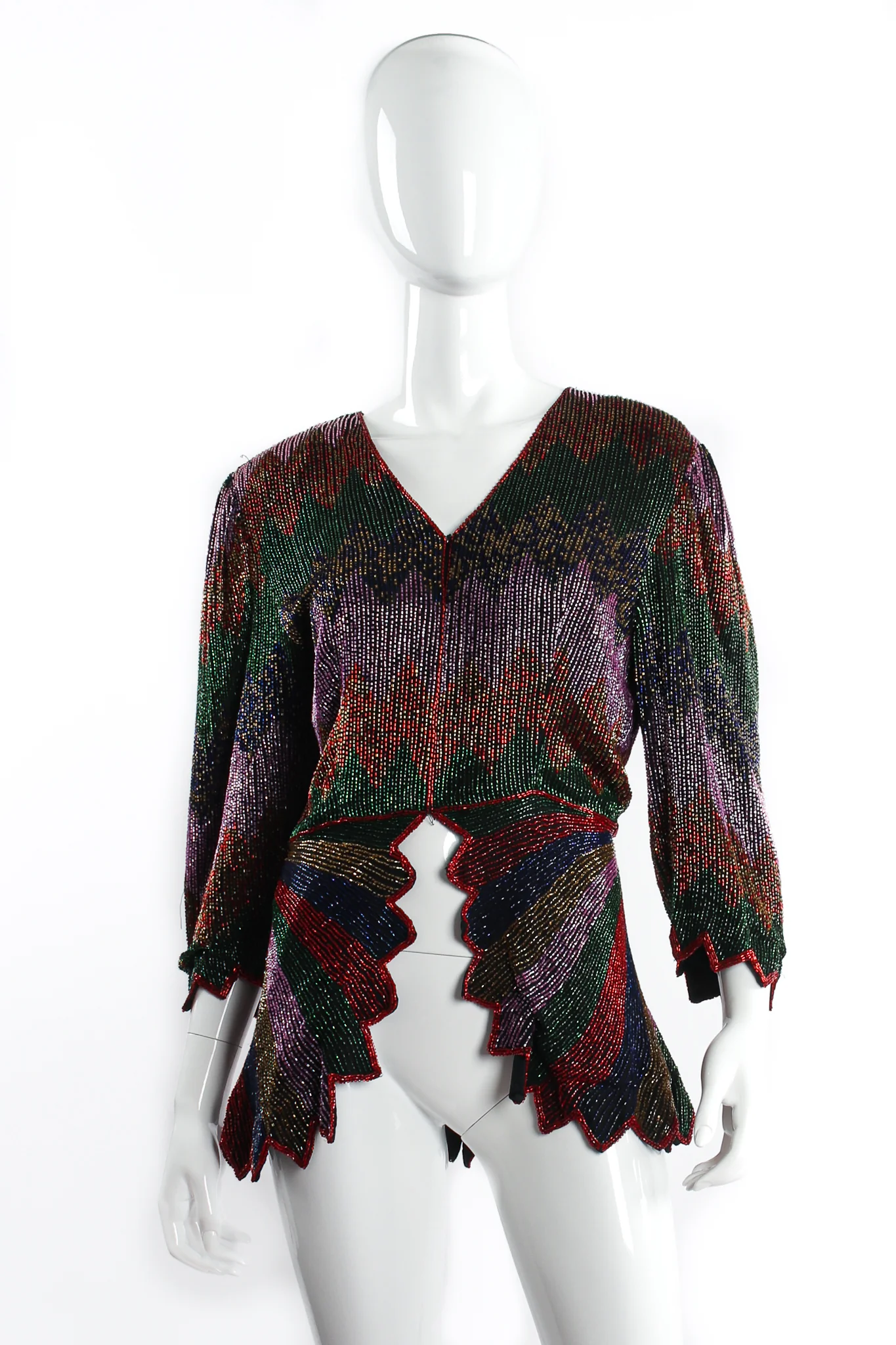 Beaded Rainbow Peplum Jacket & Skirt Set - Image 7