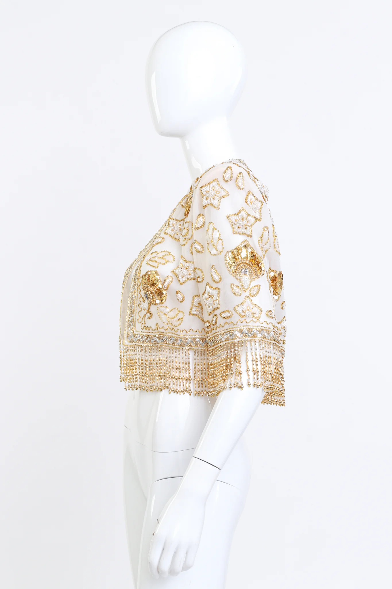 Beaded Organza Crop Jacket - Image 2