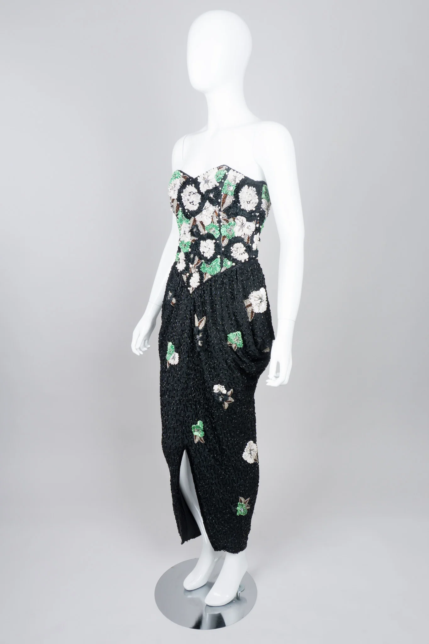 Beaded Ribbon Flower Dress - Image 3