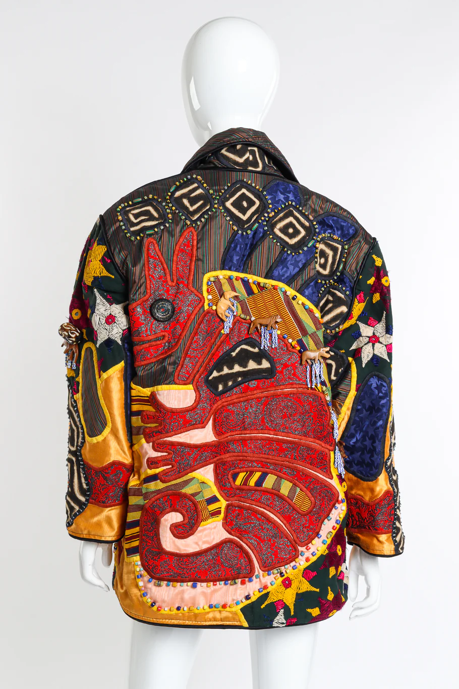Beaded Tribal Patchwork Jacket - Image 3