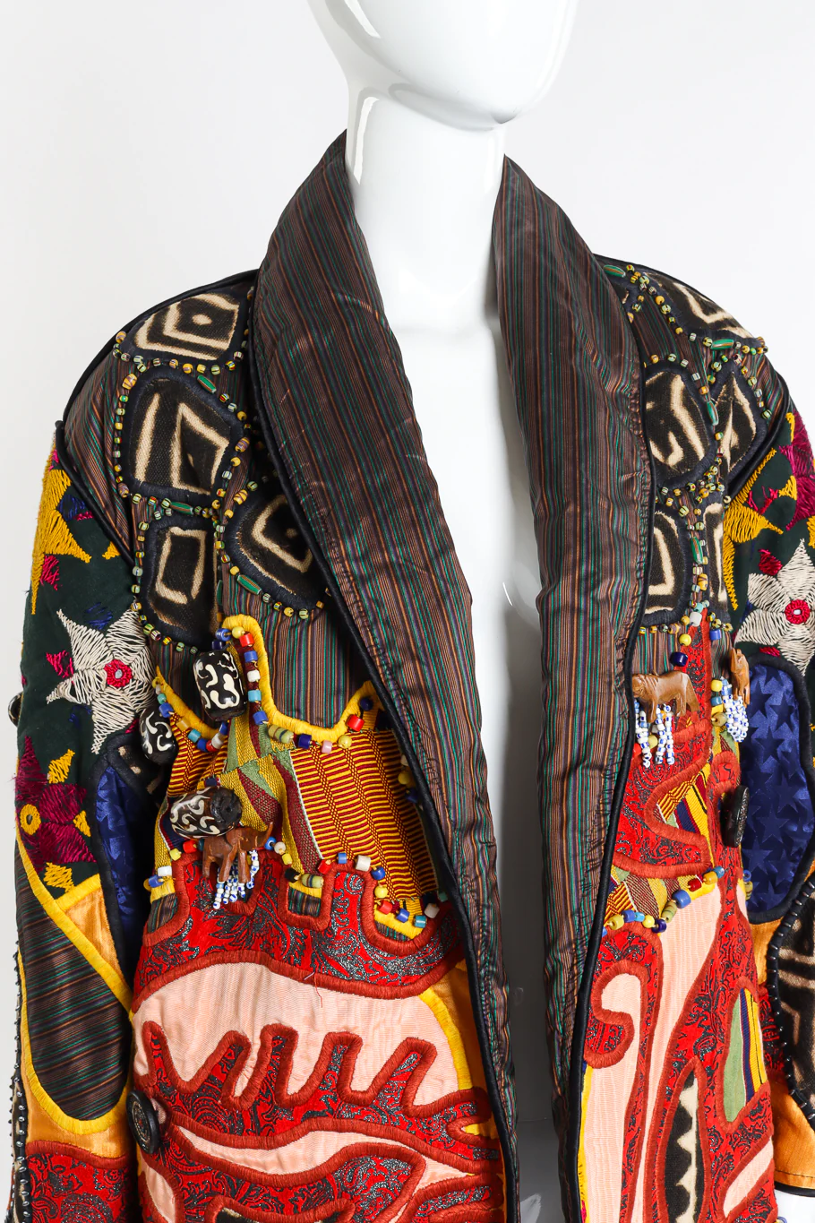 Beaded Tribal Patchwork Jacket - Image 4