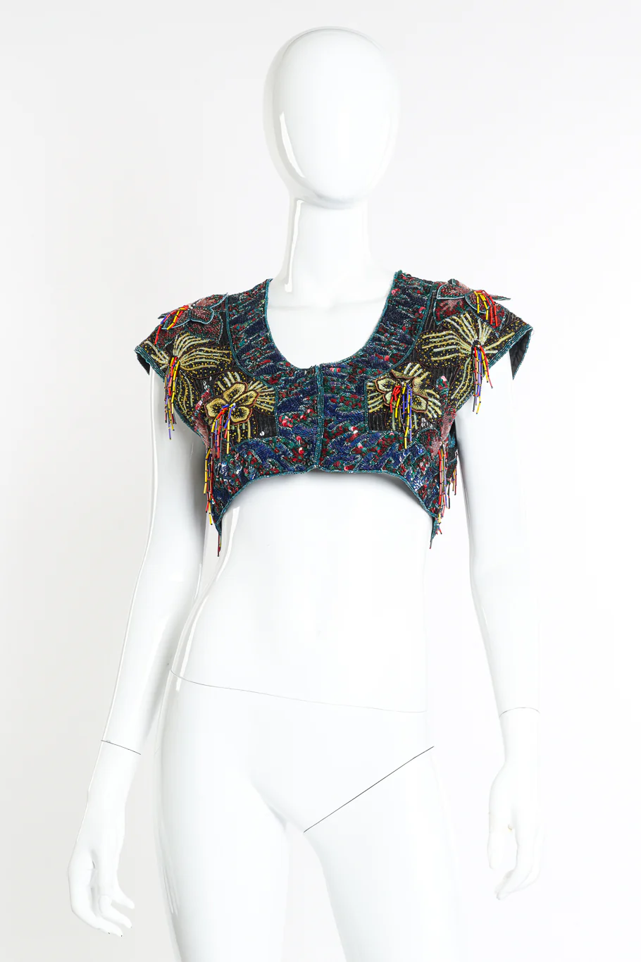 Beaded Sequin Cropped Top