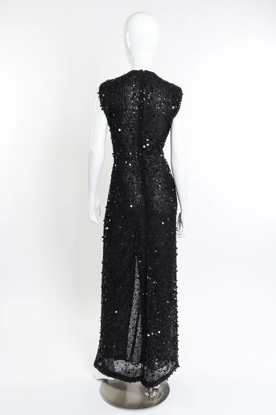 Beaded Sequin Mesh Gown - Image 3