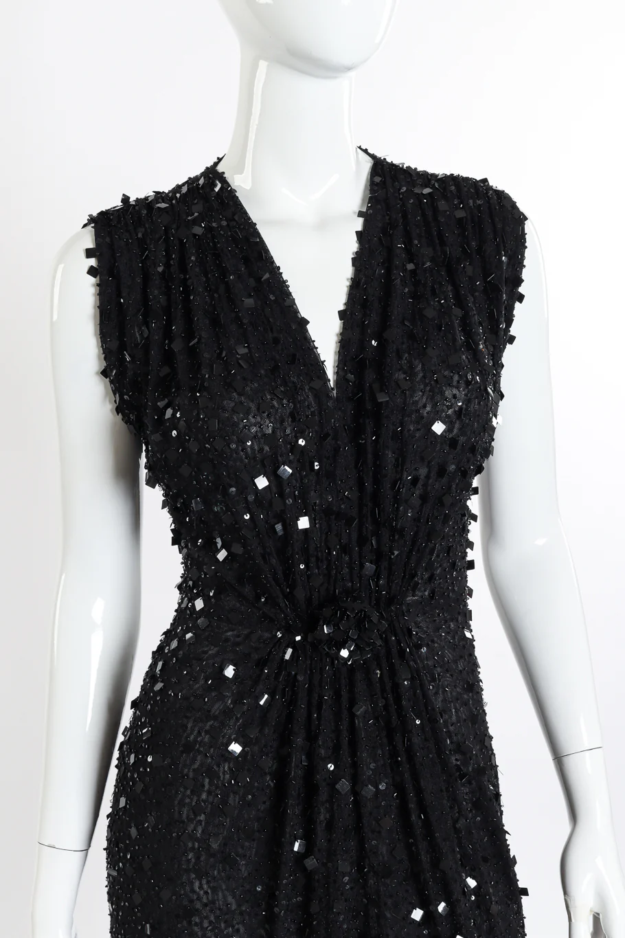Beaded Sequin Mesh Gown - Image 4
