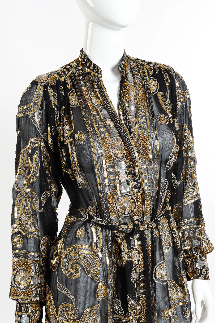 Beaded Sequin Silk Duster - Image 5