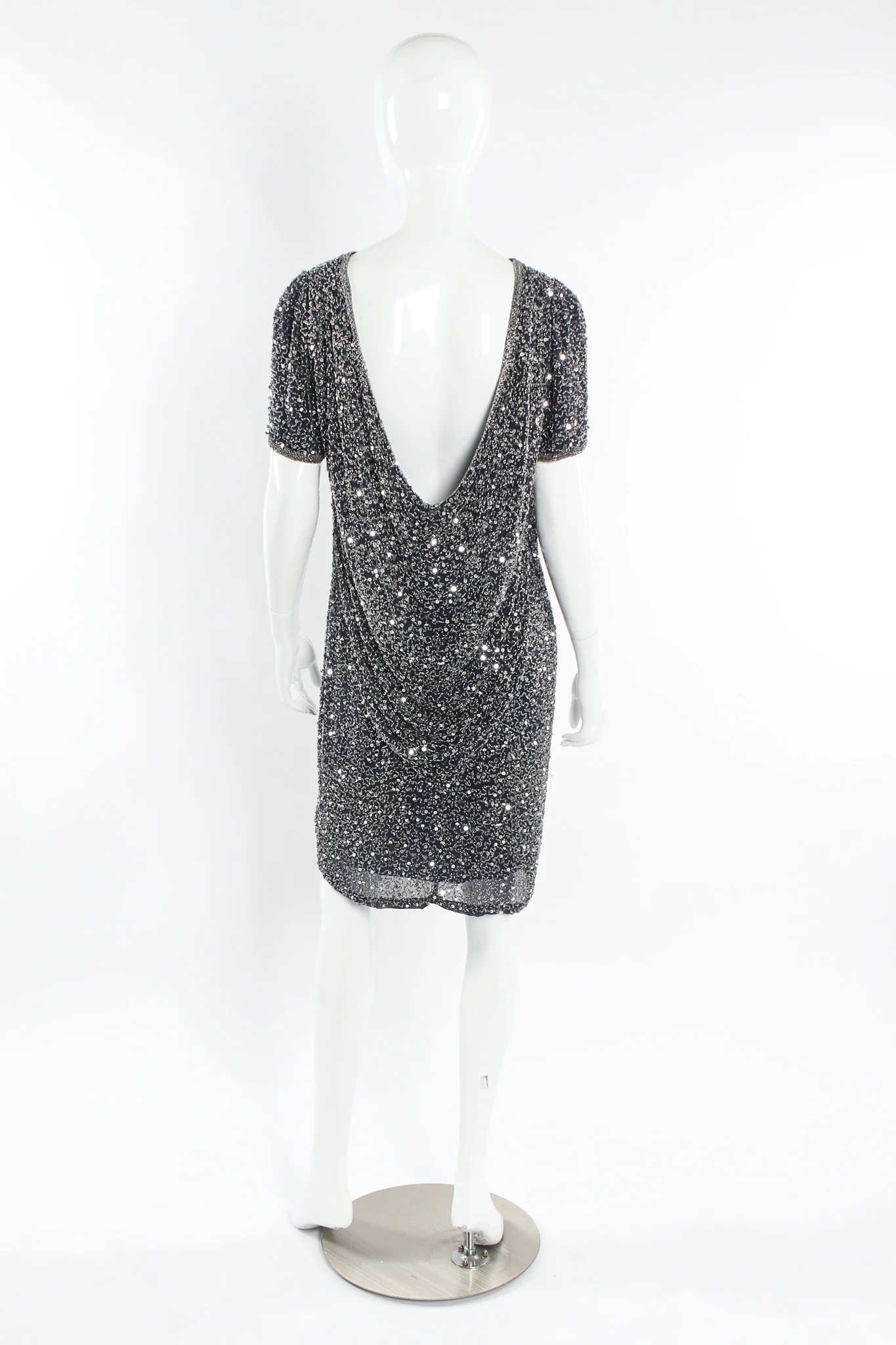 Beaded Sequin Silk Shift Dress - Image 2