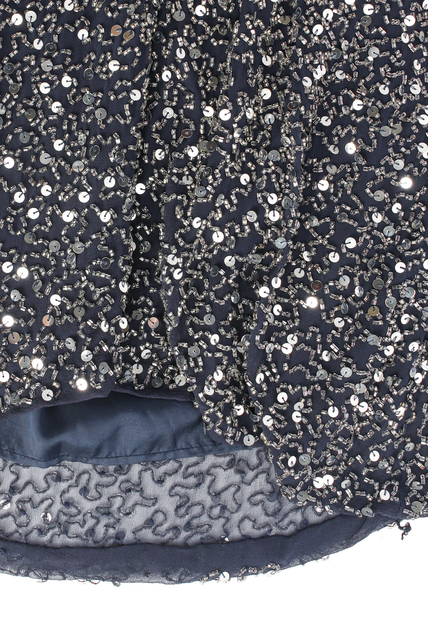 Beaded Sequin Silk Shift Dress - Image 6