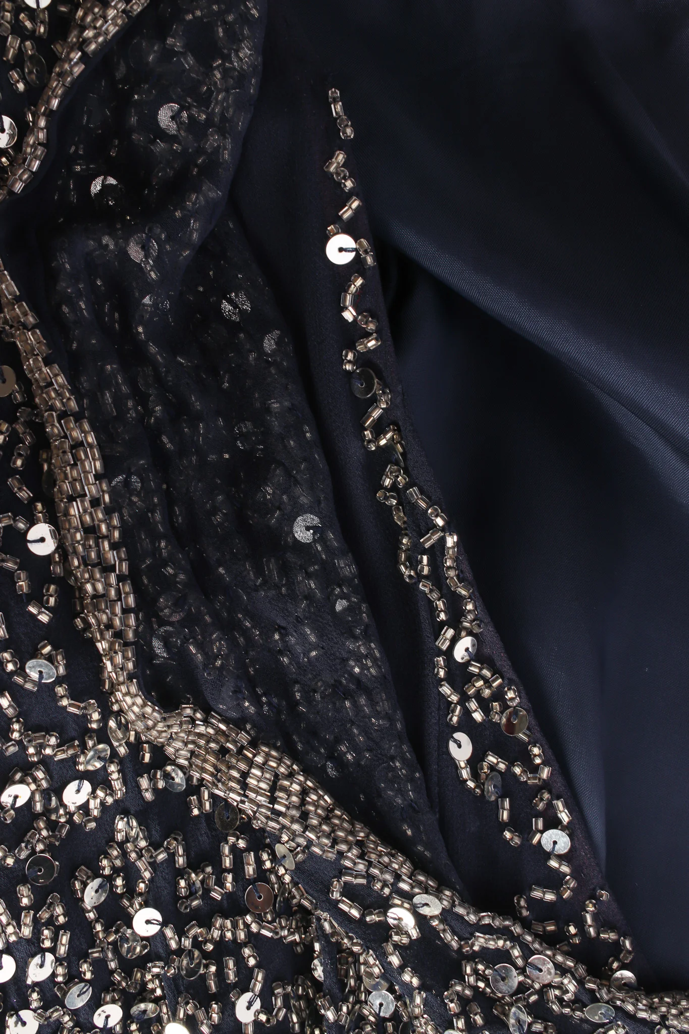 Beaded Sequin Silk Shift Dress - Image 7