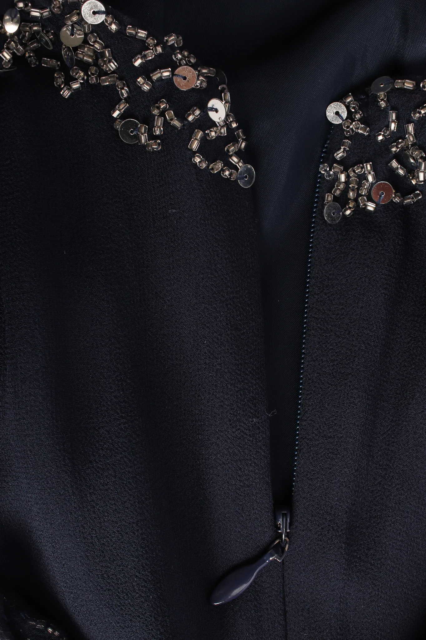Beaded Sequin Silk Shift Dress - Image 8