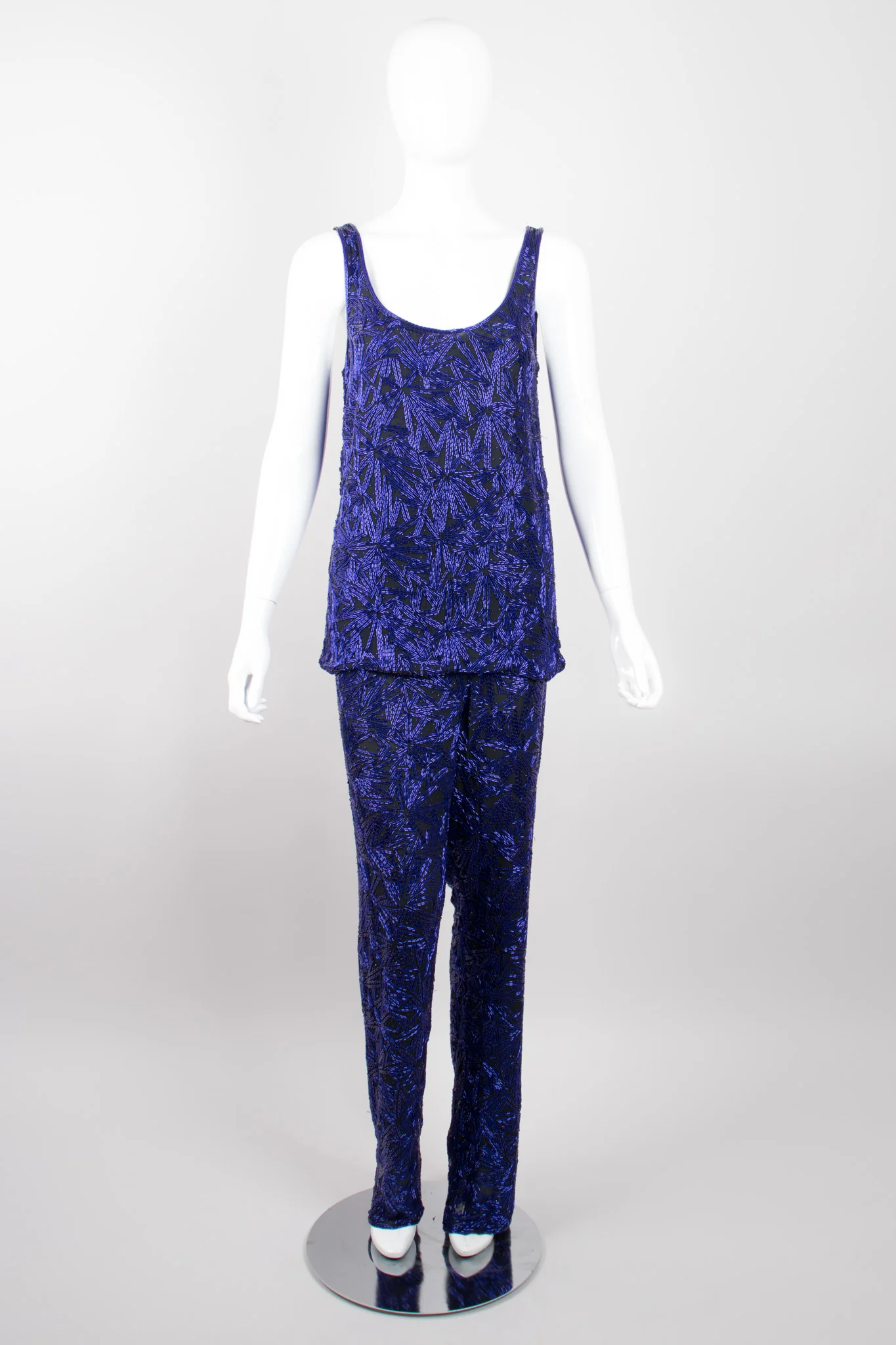 Beaded Silk Tank & Pant Set - Image 3