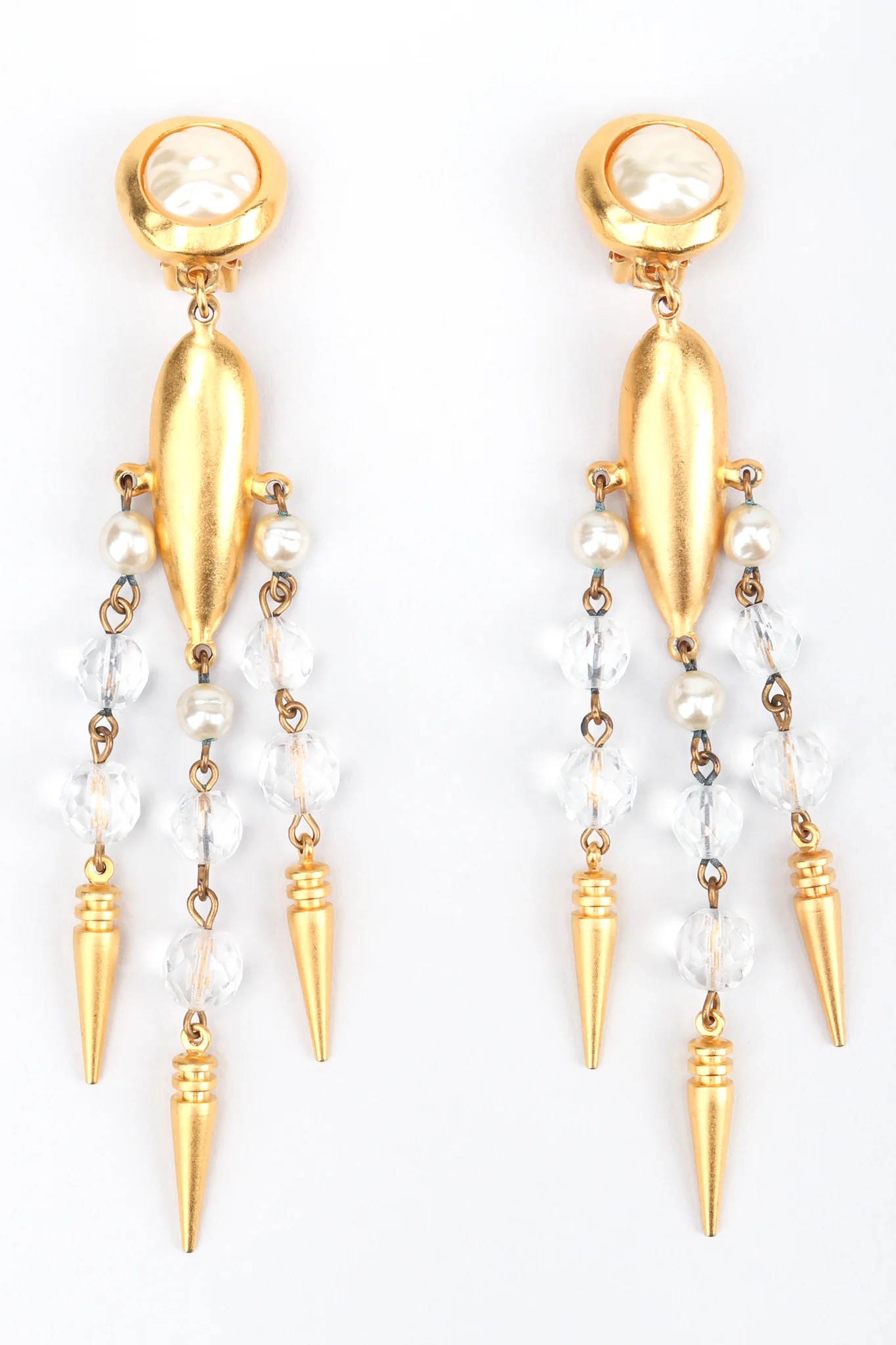 Beaded Spike Drop Earrings - Image 3