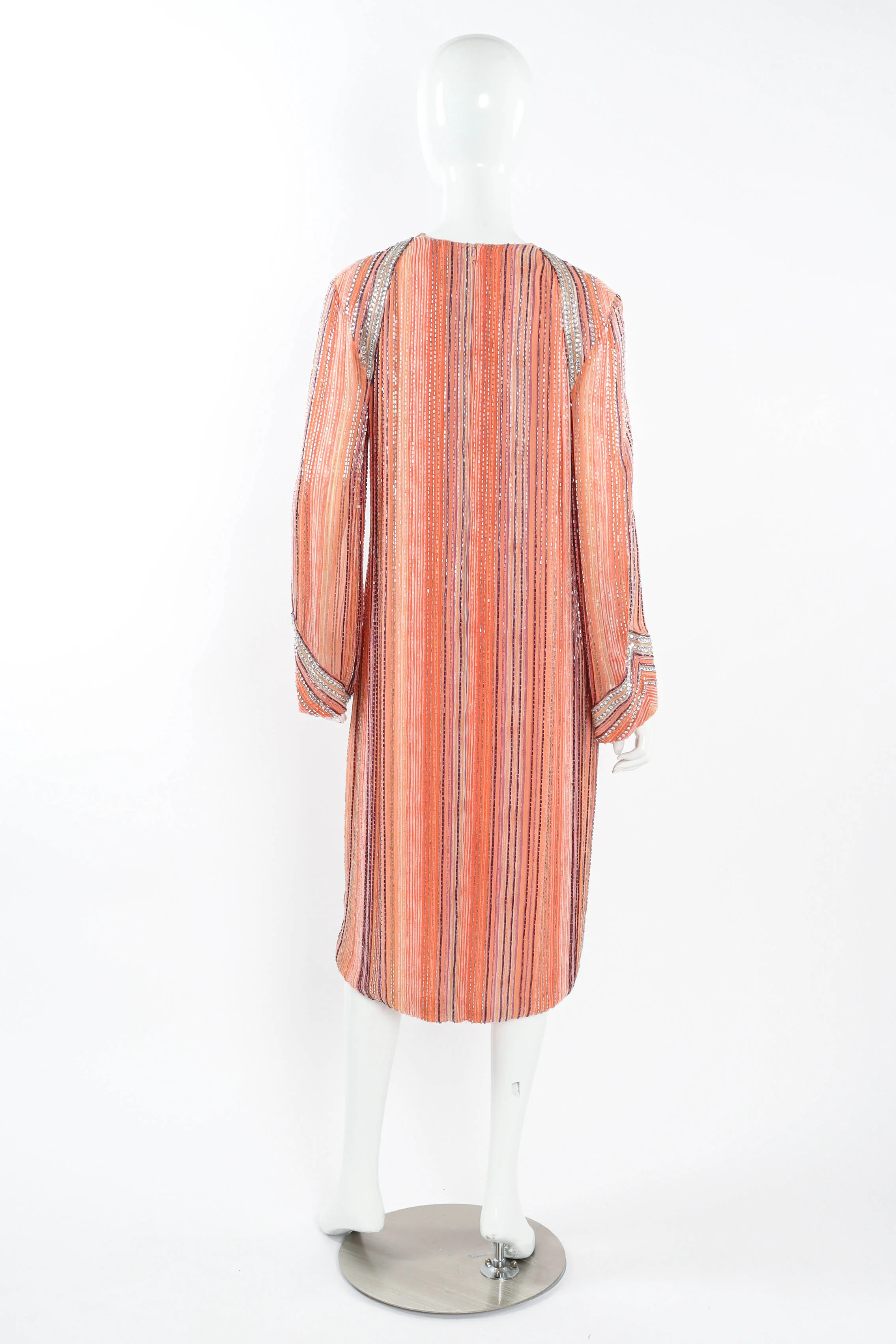 Beaded Stripe Shift Dress - Image 4