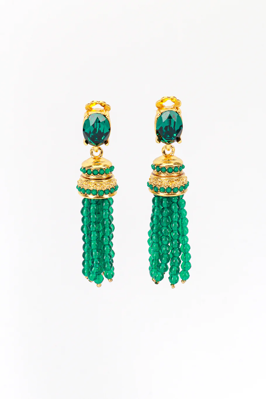 Beaded Tassel Drop Earrings