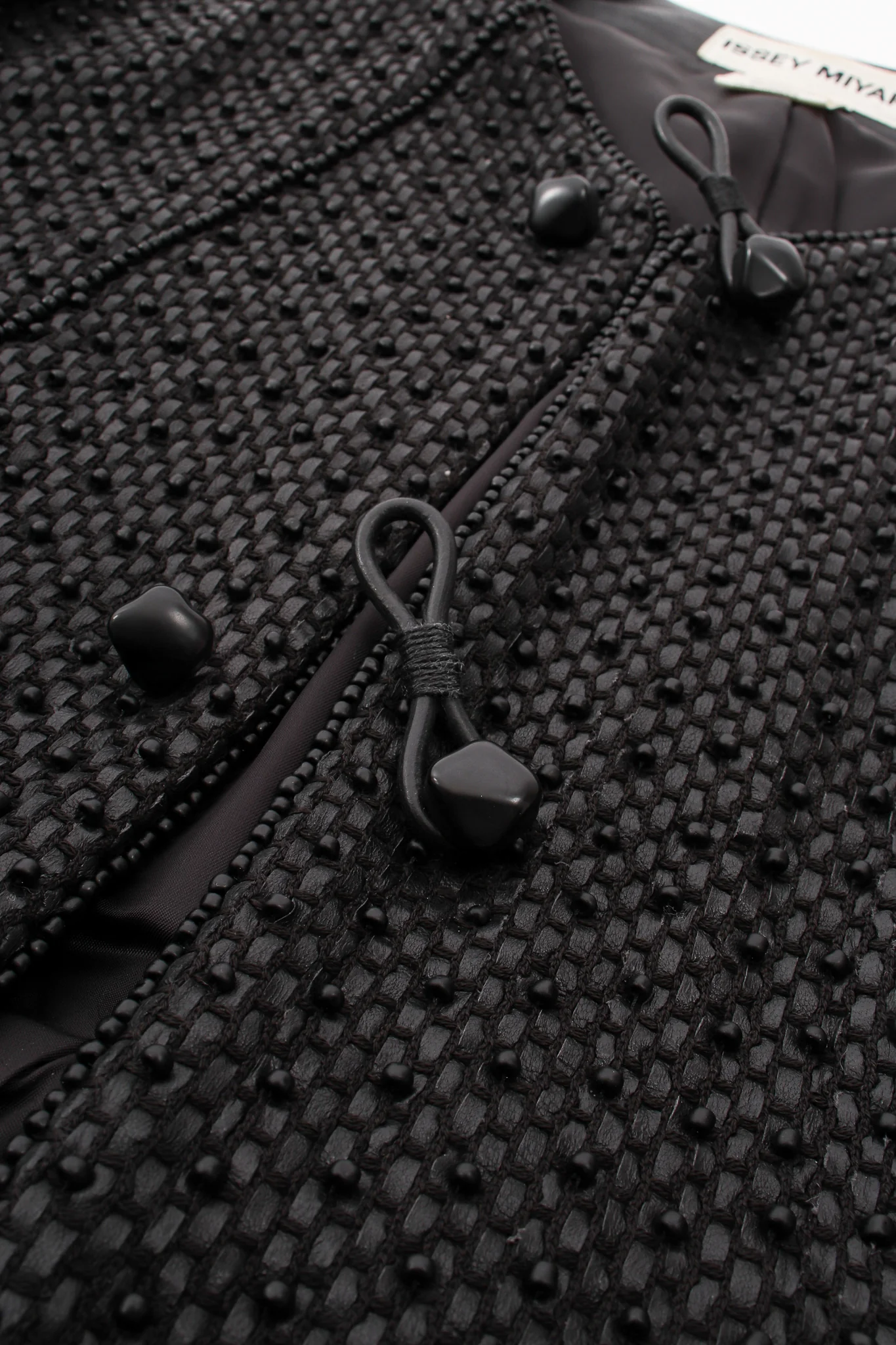 Beaded Woven Leather Jacket - Image 11