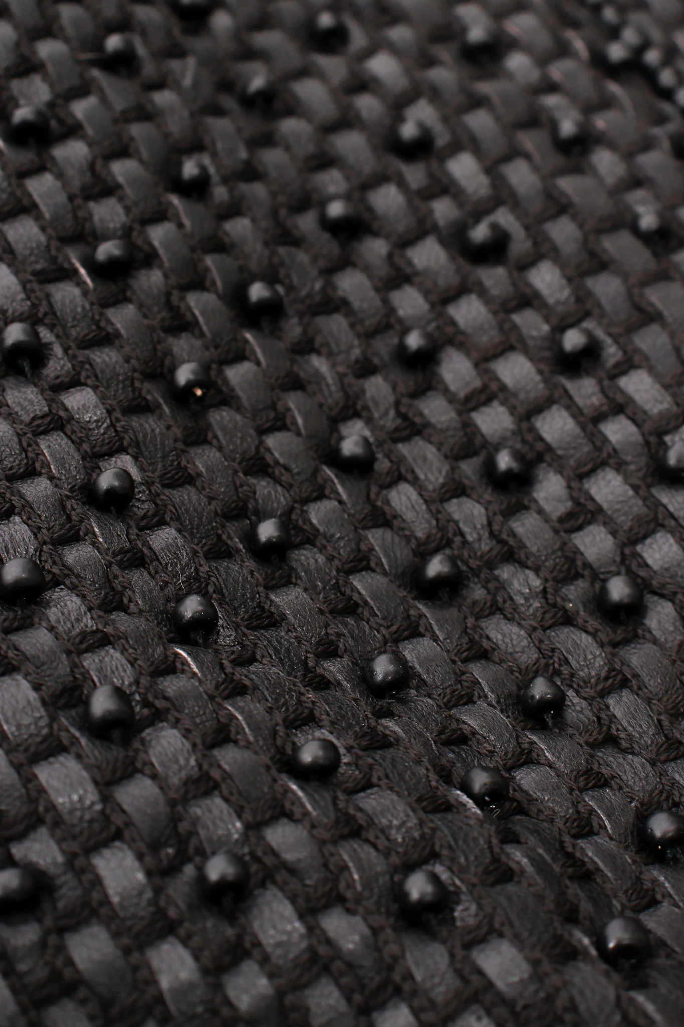Beaded Woven Leather Jacket - Image 13