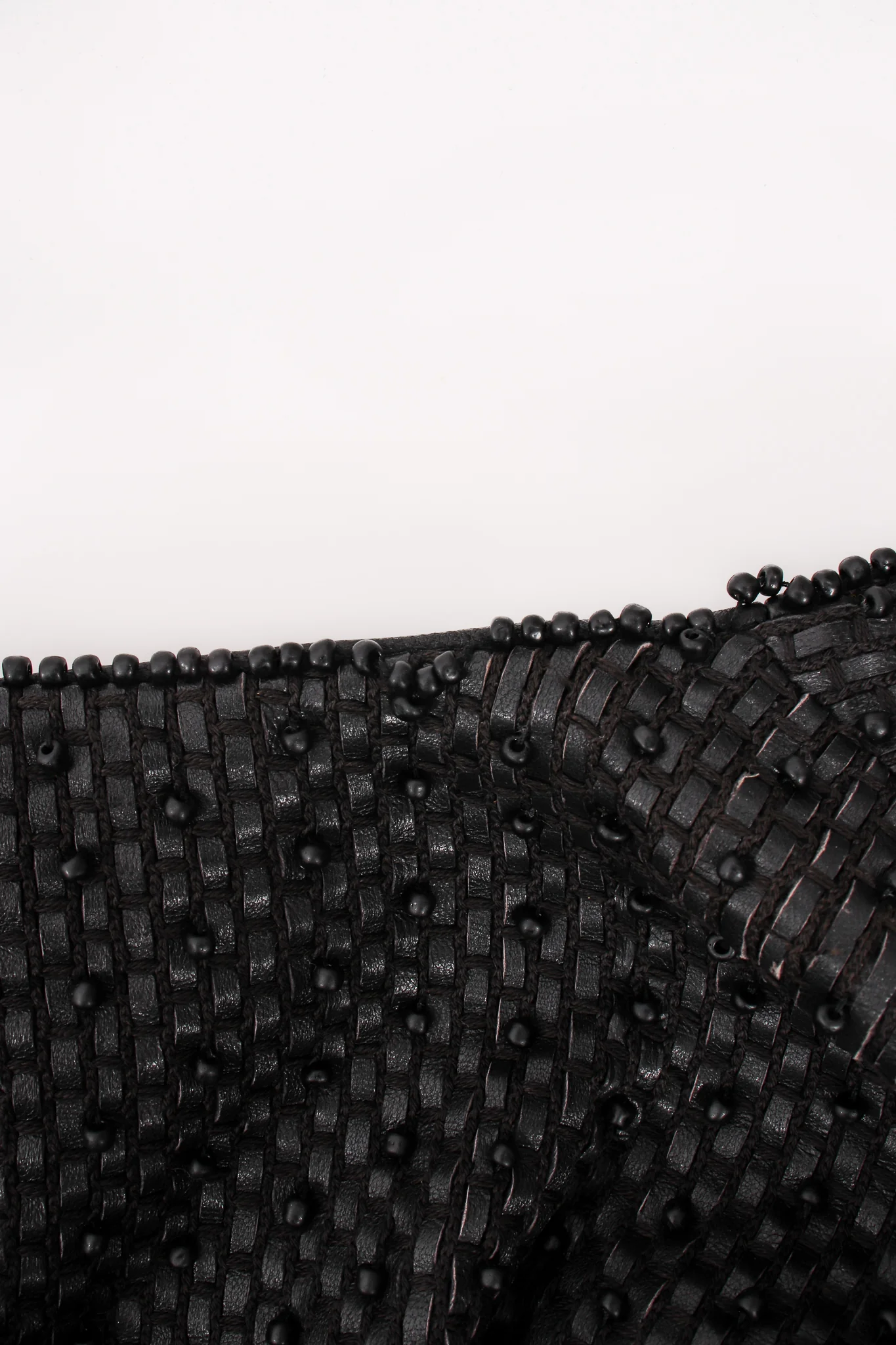 Beaded Woven Leather Jacket - Image 17