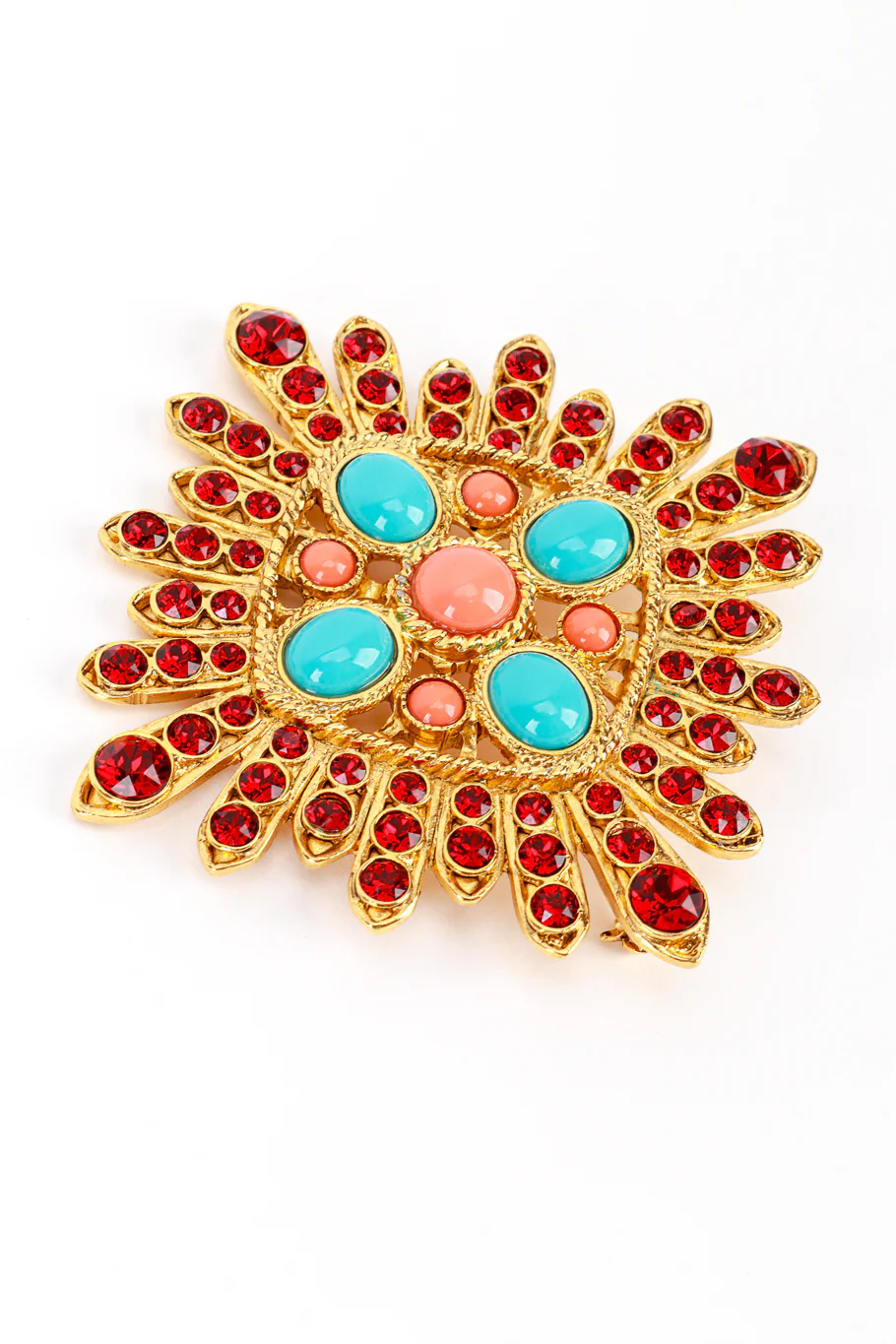 Bejeweled Cross Sunburst Brooch - Image 3