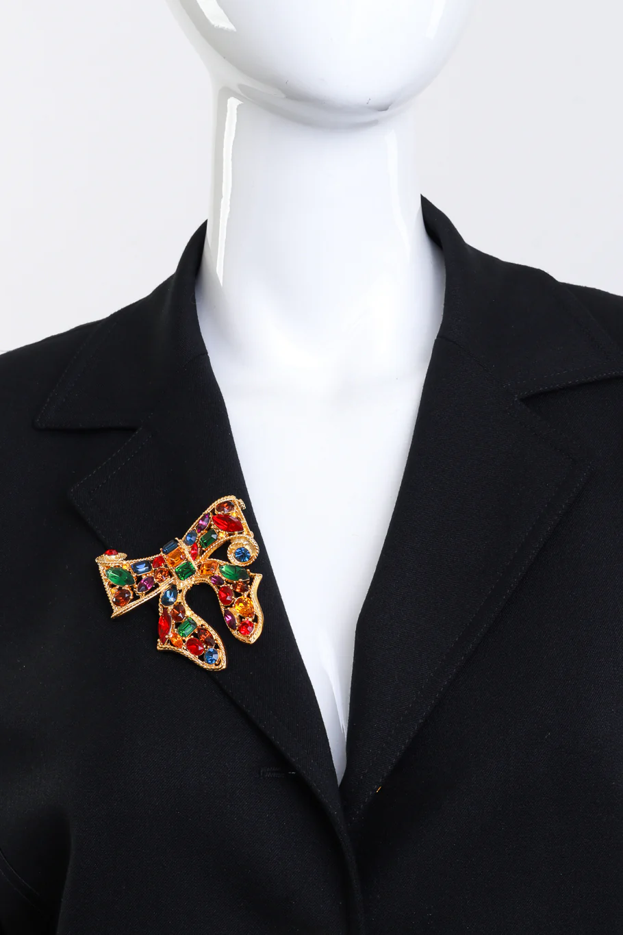 Bejeweled Ribbon Bow Brooch - Image 2