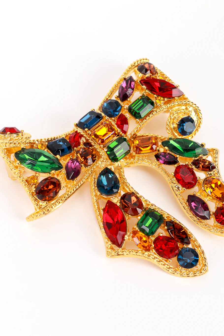 Bejeweled Ribbon Bow Brooch - Image 3