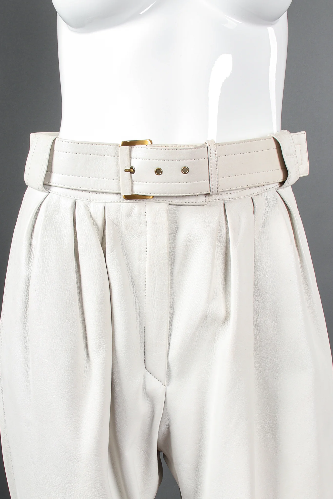 Belted Leather Pleat Pant - Image 4