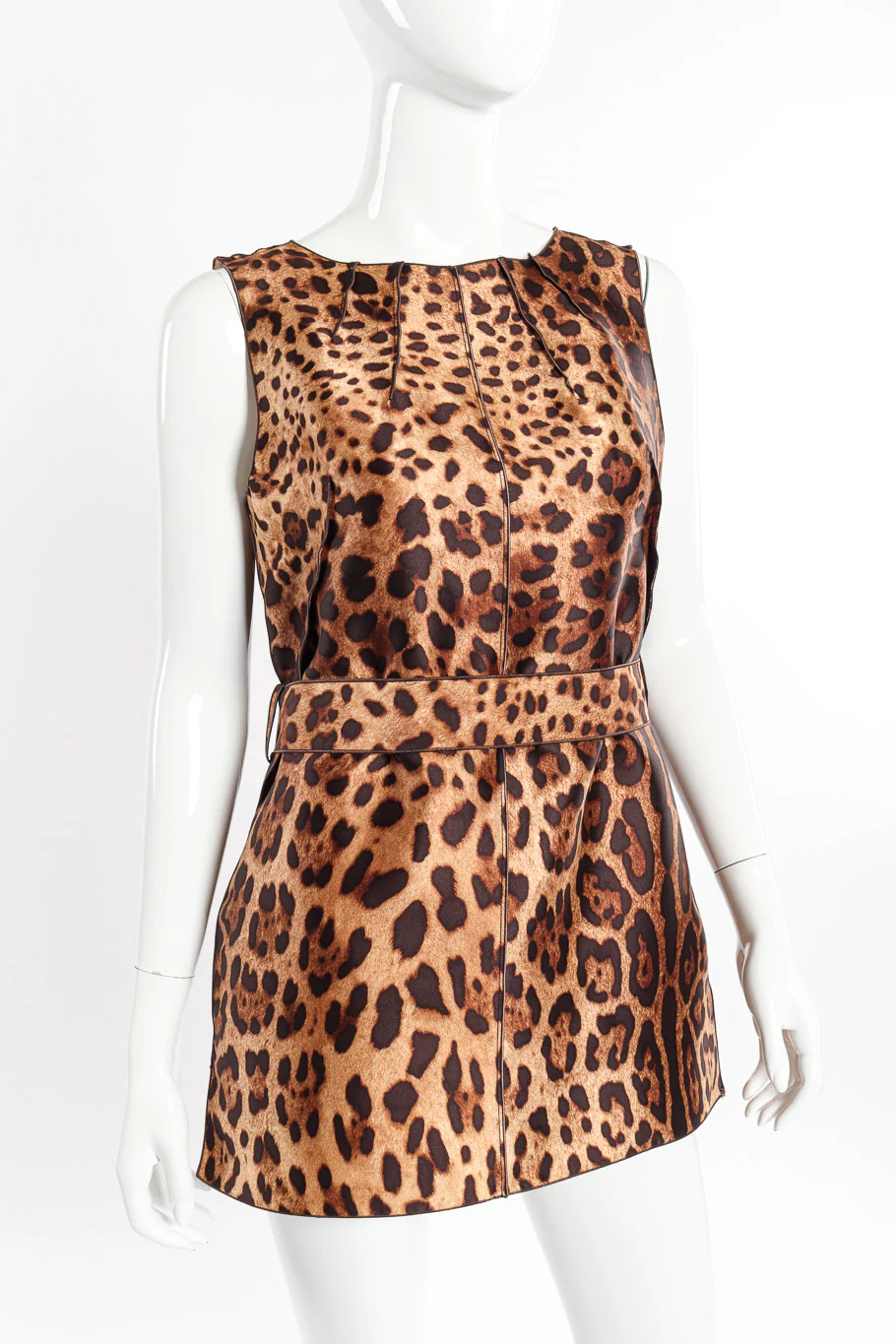 Belted Leopard Mini Dress - Image 4