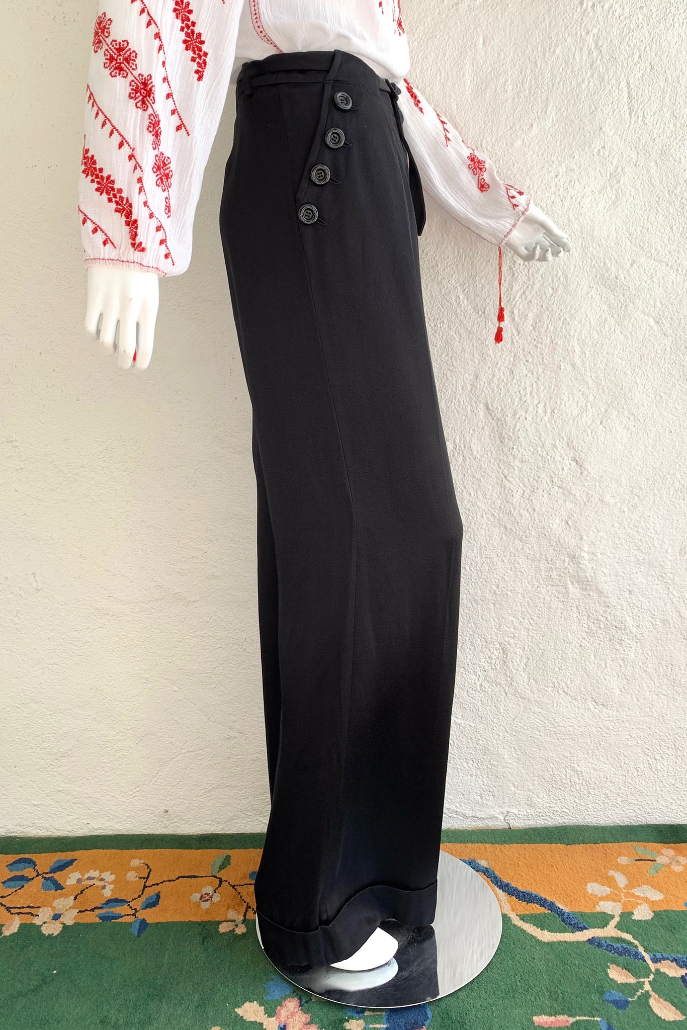 Belted Silk Sailor Pant - Image 2