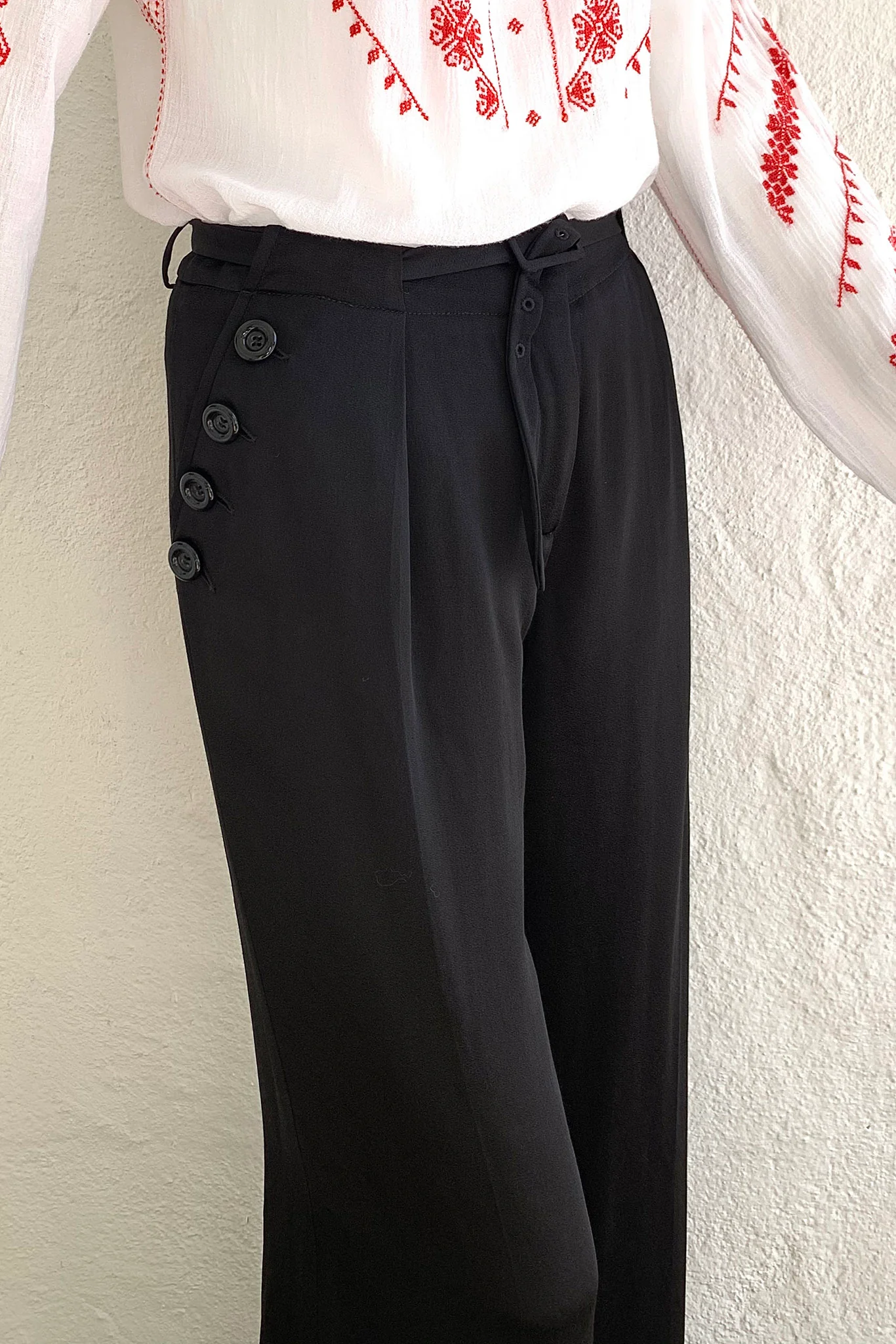 Belted Silk Sailor Pant - Image 4