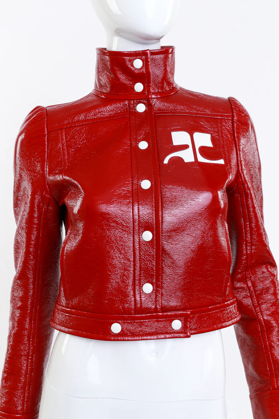 Berry Red Patent Moto Jacket - Image 3
