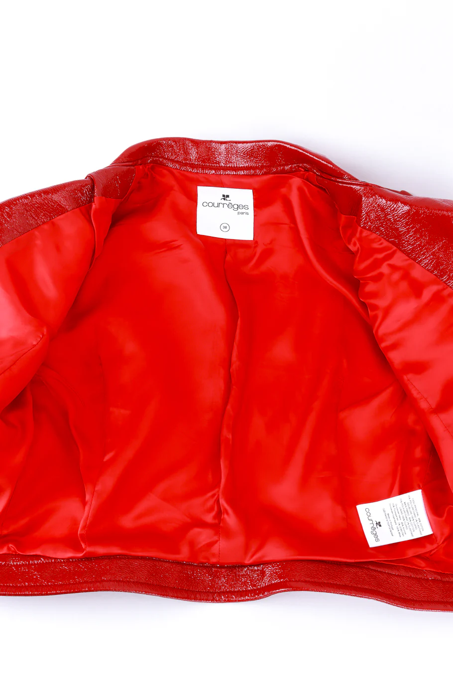 Berry Red Patent Moto Jacket - Image 9