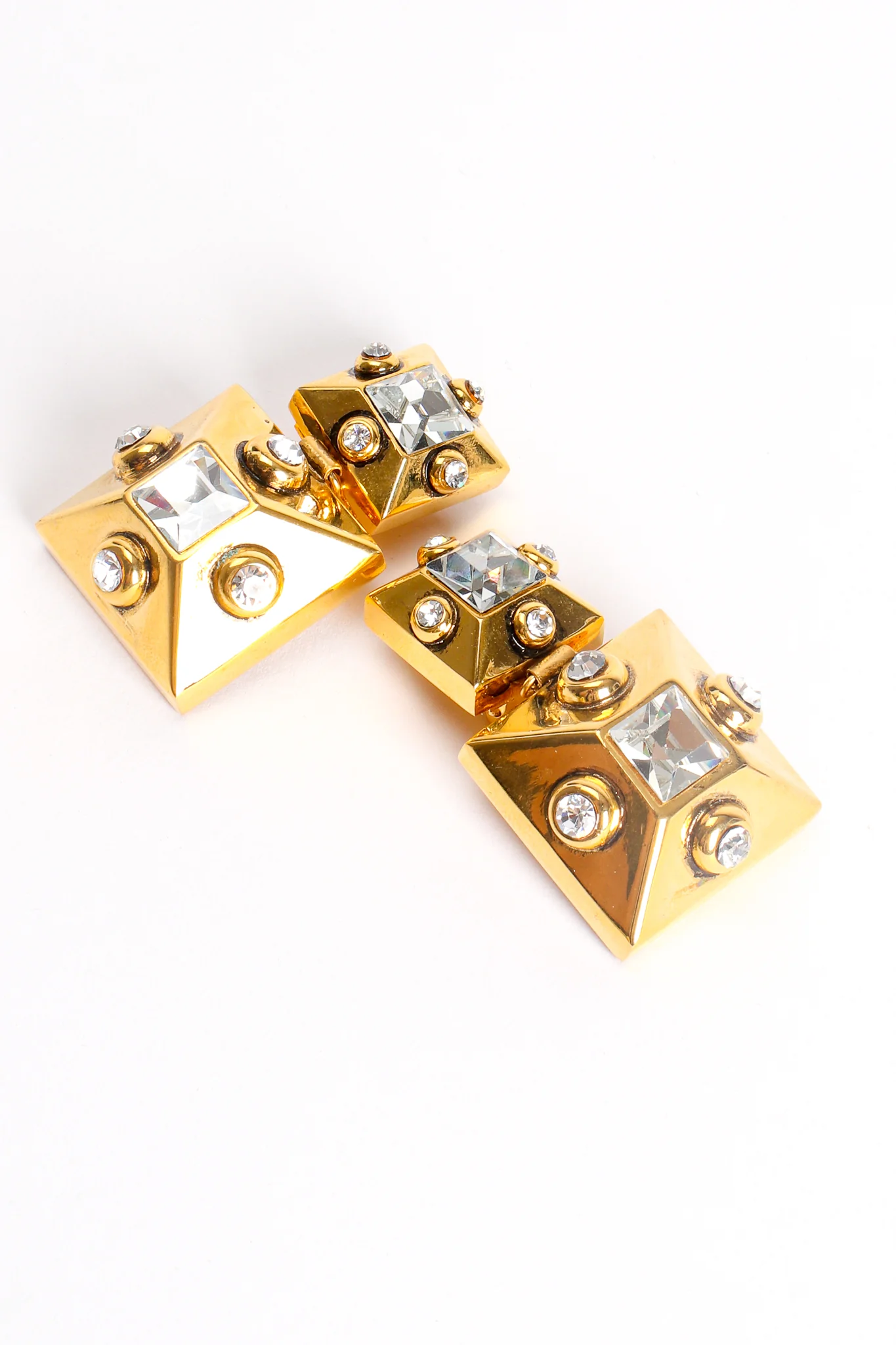 Beveled Pyramid Drop Earrings - Image 4