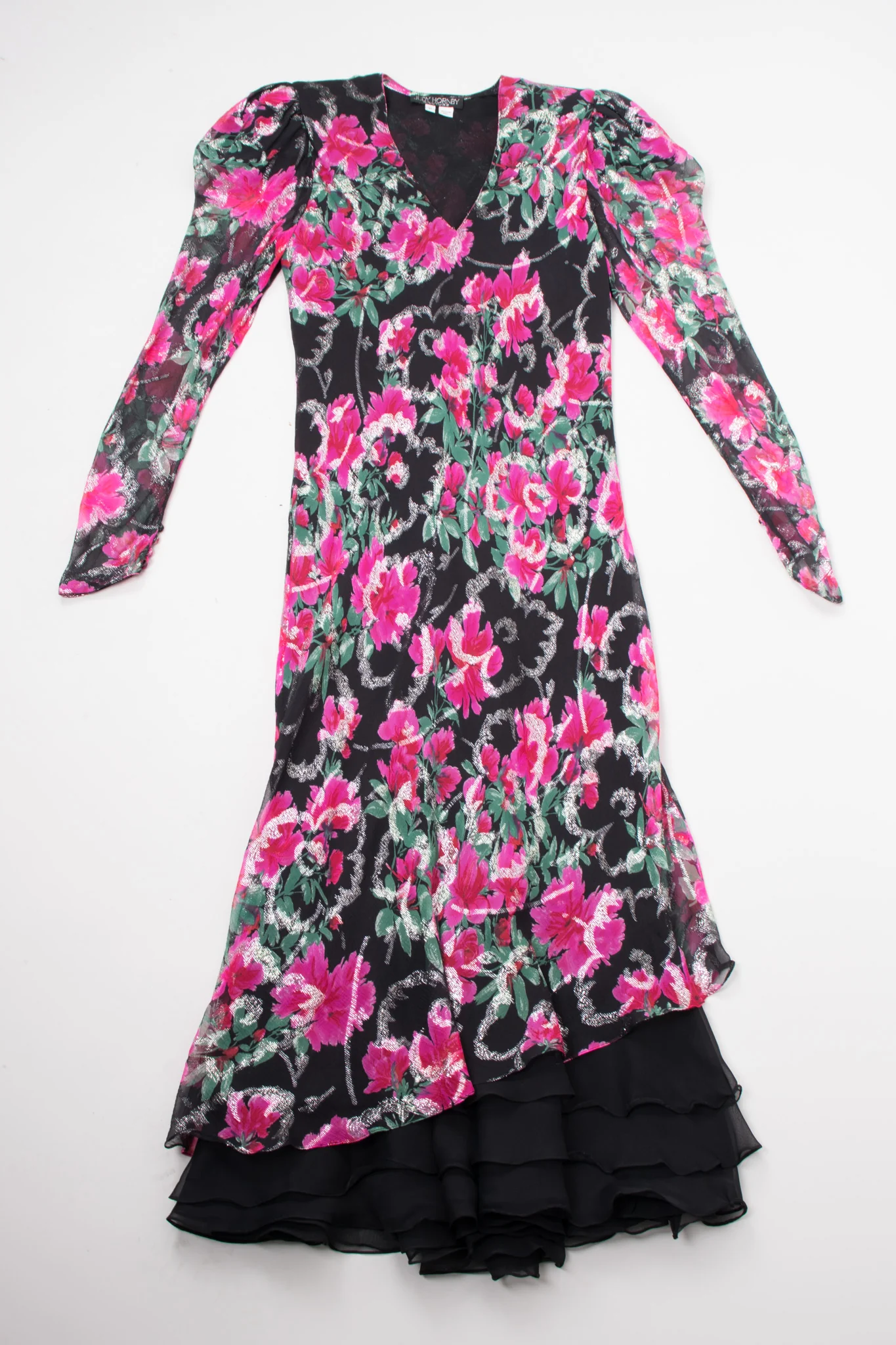 Bias Cut Floral Chiffon Dress - Image 12
