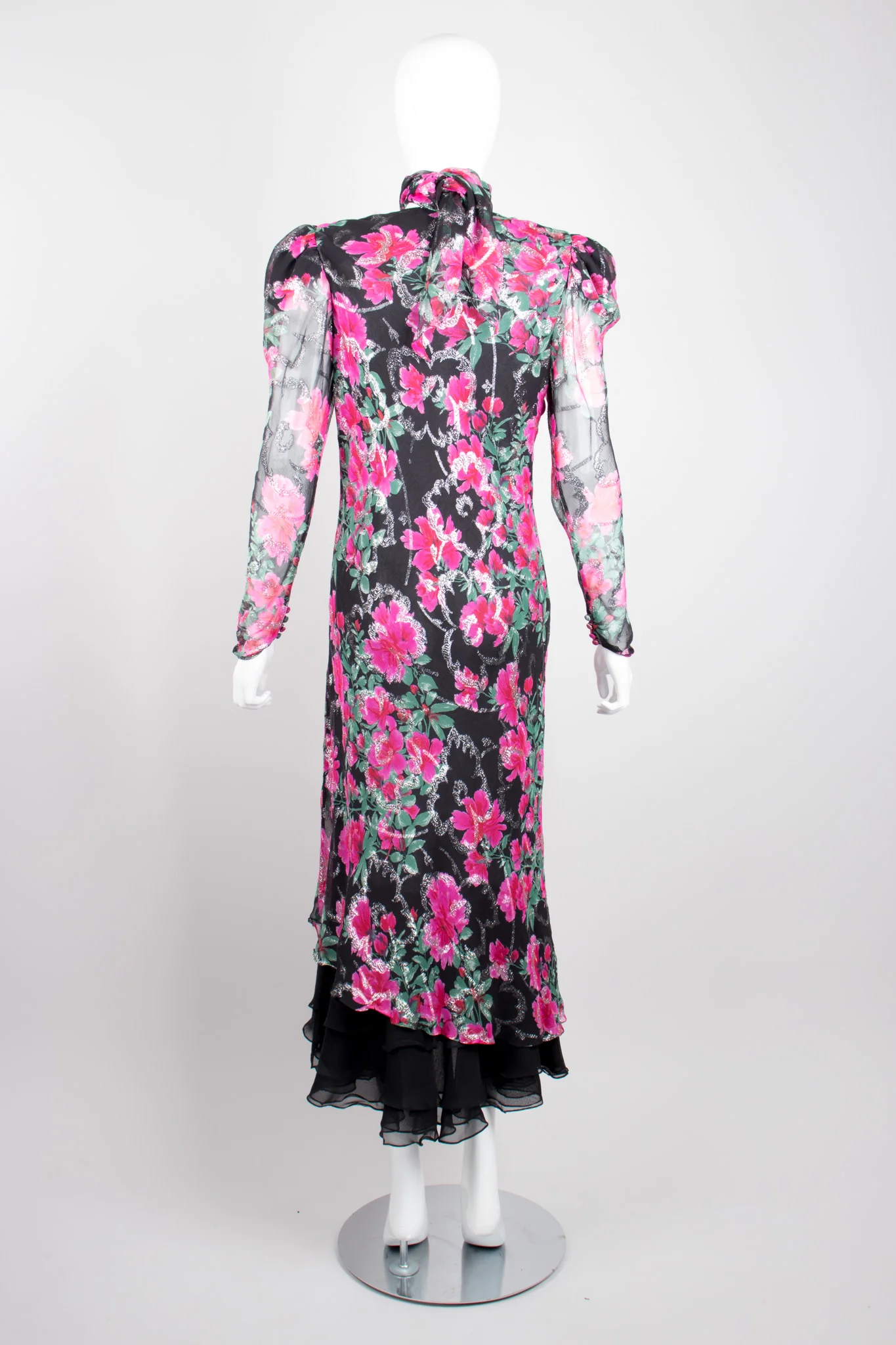Bias Cut Floral Chiffon Dress - Image 6