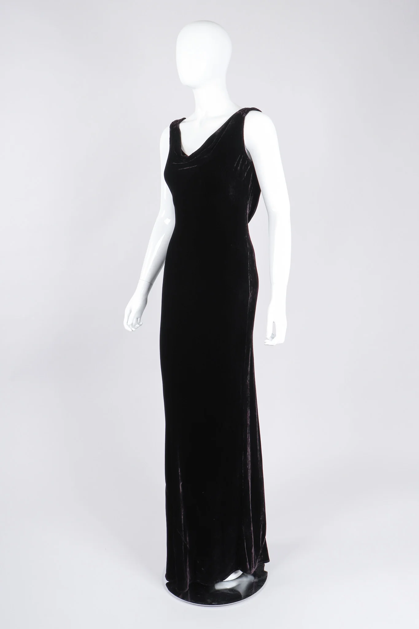 Bias Velvet Cowl Dress - Image 4