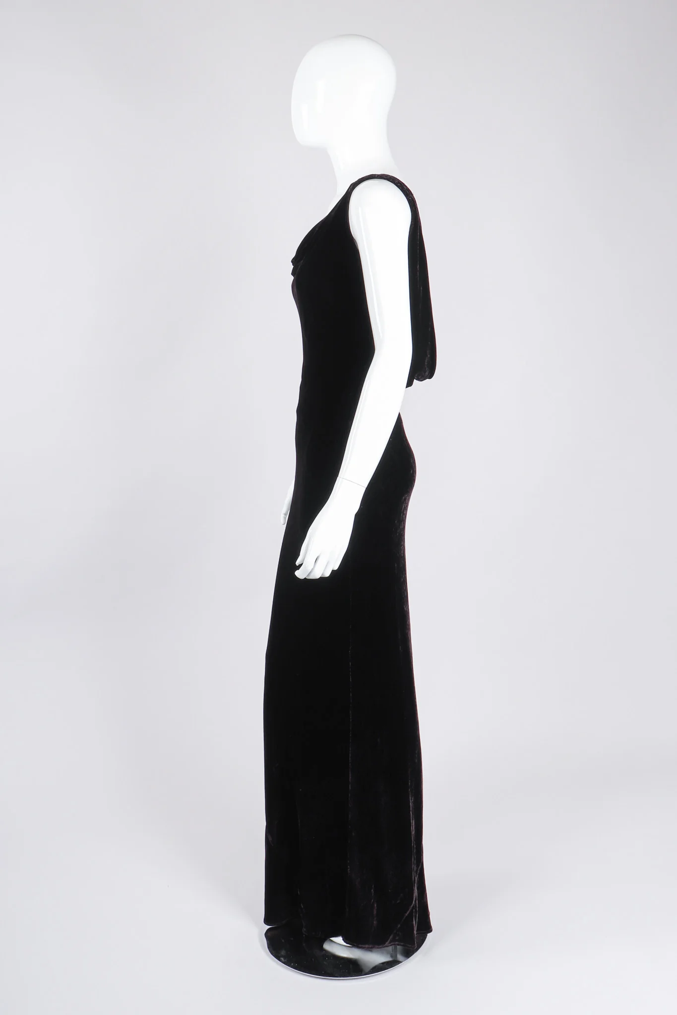 Bias Velvet Cowl Dress - Image 5